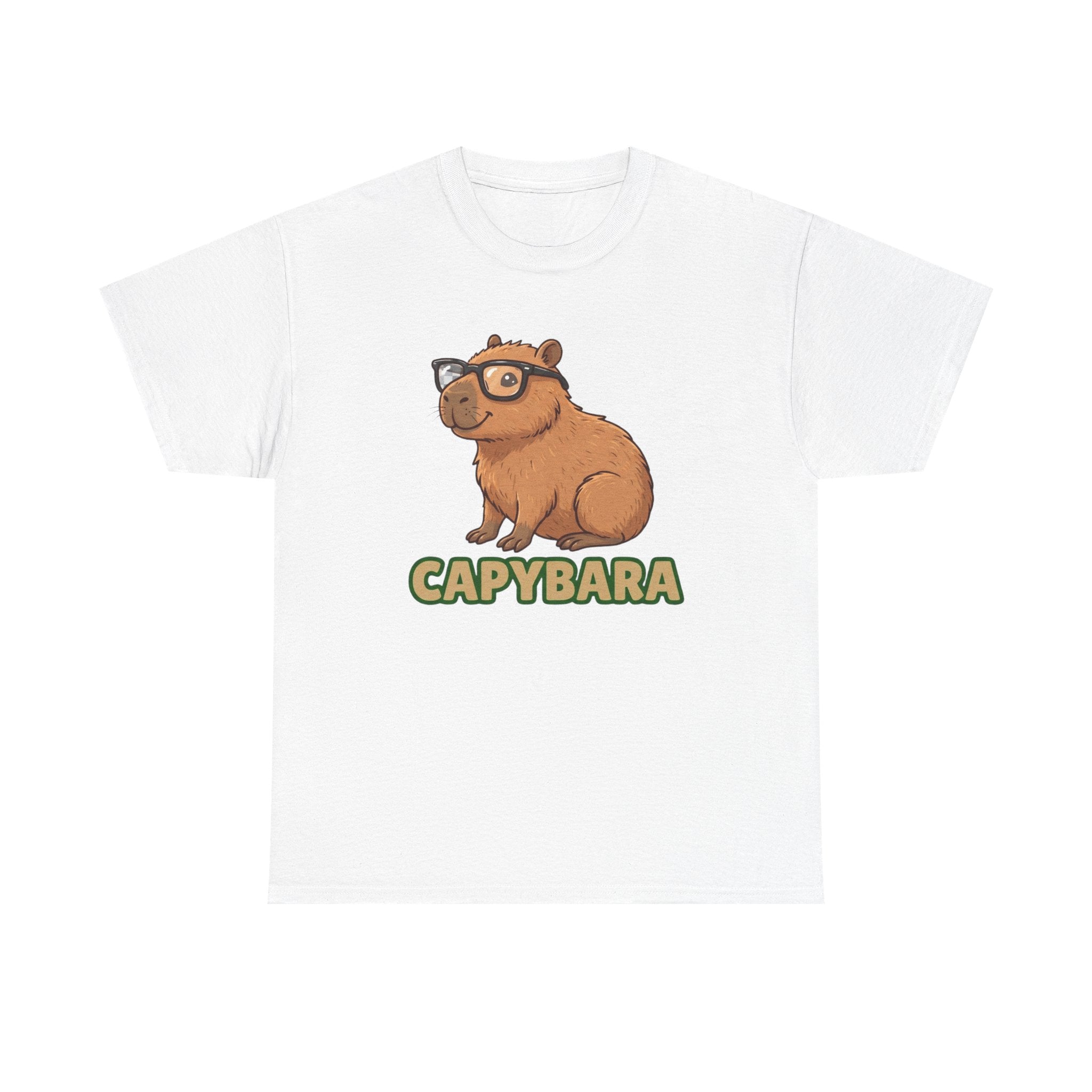 Capybara Graphic Tee - Cute Capybara with Glasses Shirt