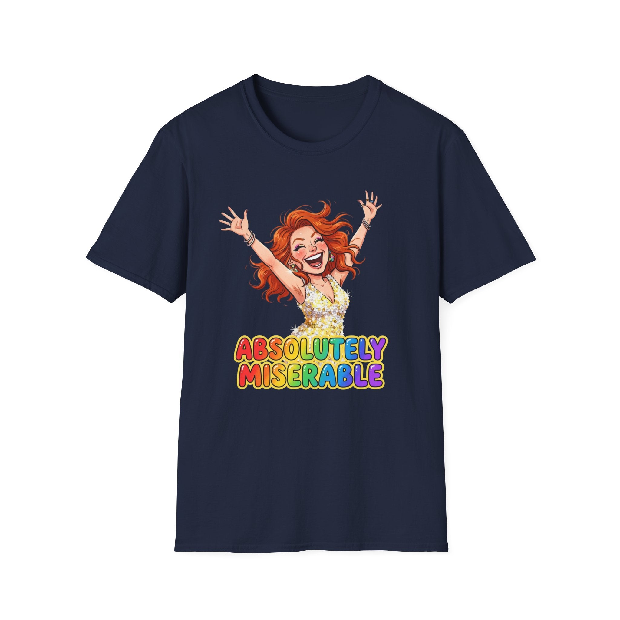 Absolutely Miserable Women's T-Shirt — Funny Redhead Cheer Cartoon Tee