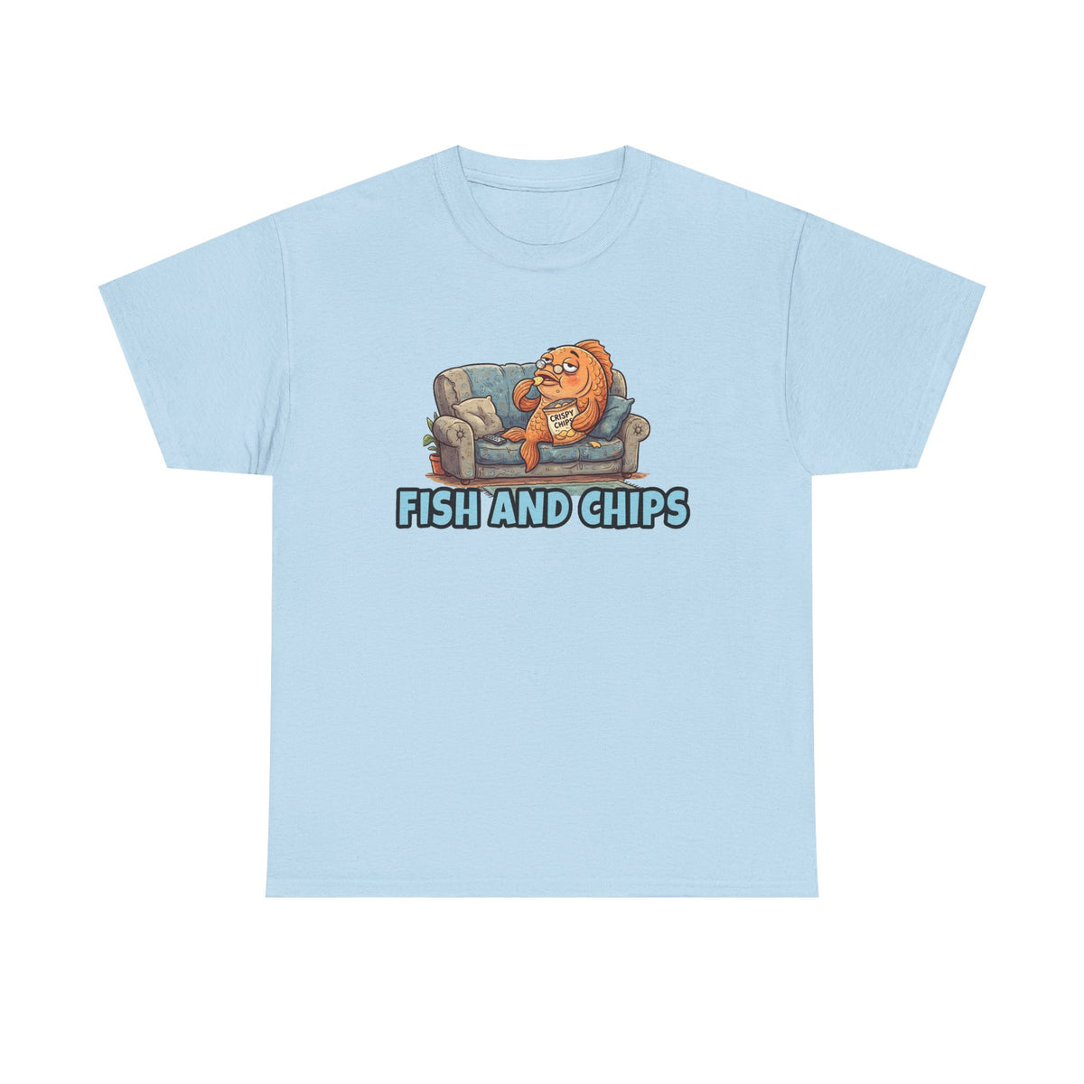 Fish and Chips Shirt — Funny Couch Potato Fish Graphic Tee