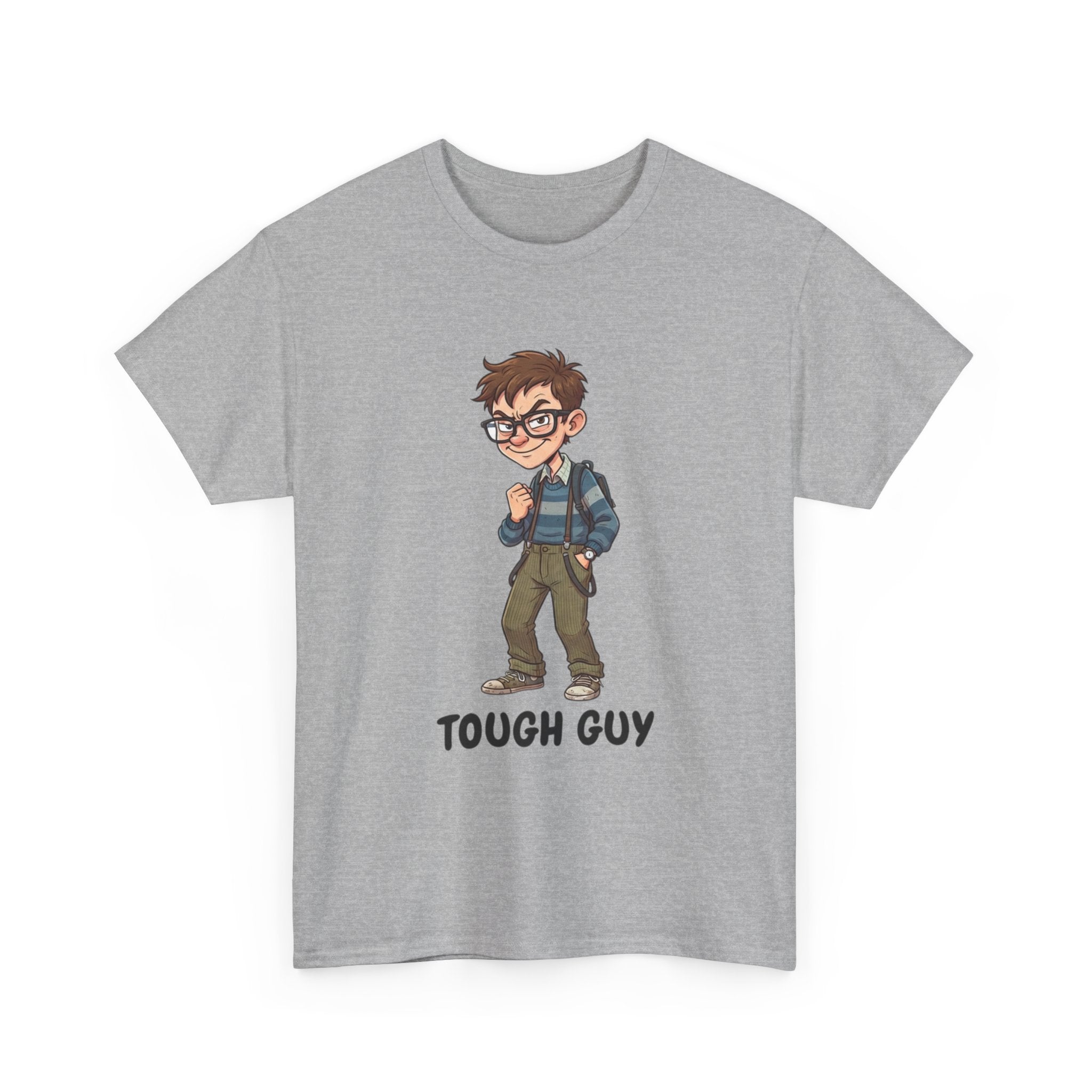Tough Guy Graphic Tee — Nerdy Tough Guy Illustration T-Shirt