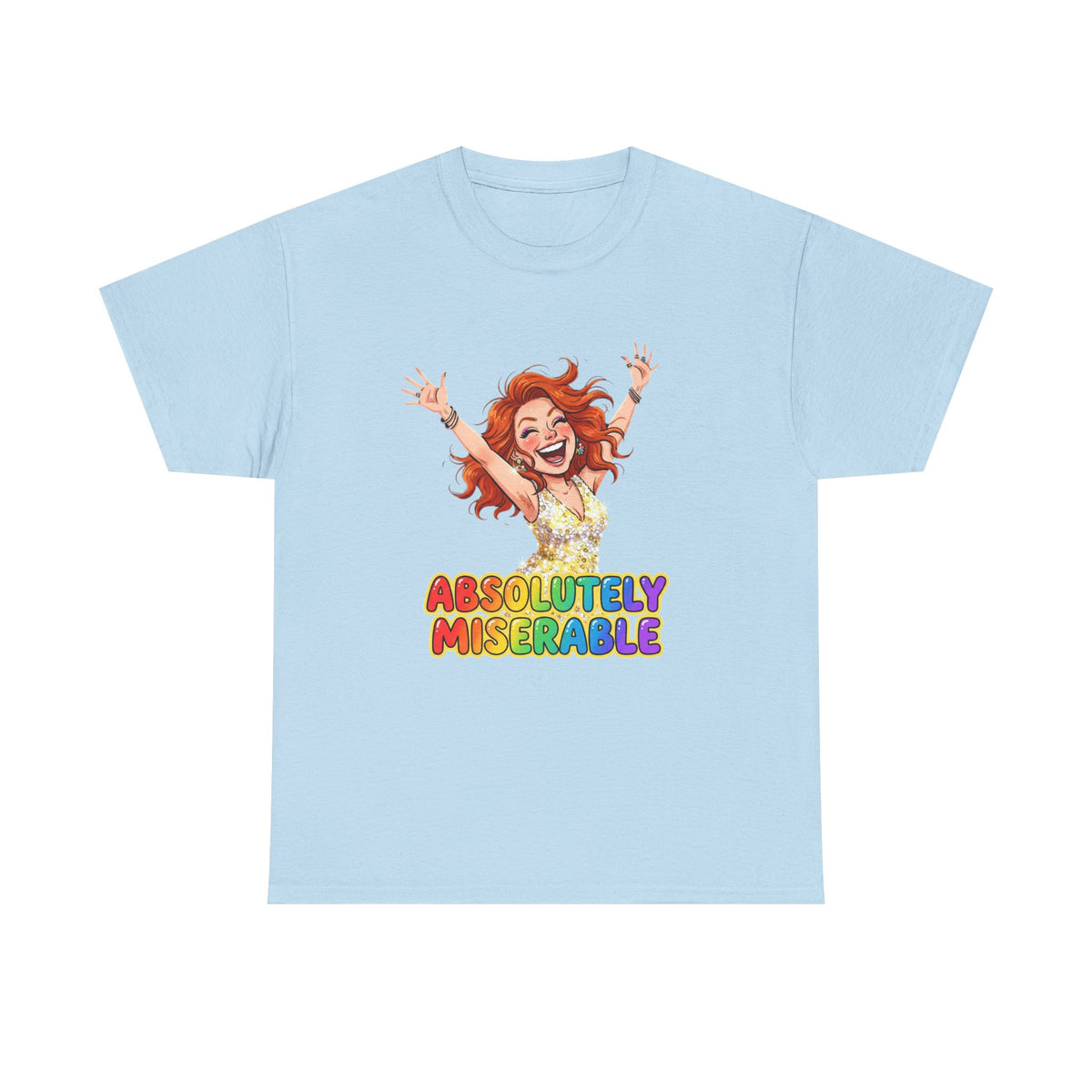 Absolutely Miserable Women's T-Shirt — Funny Redhead Cheer Cartoon Tee