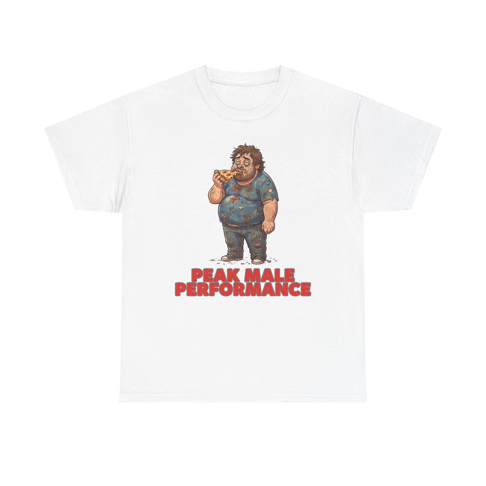 Peak Male Performance T-Shirt — Funny Pizza Guy Graphic Tee