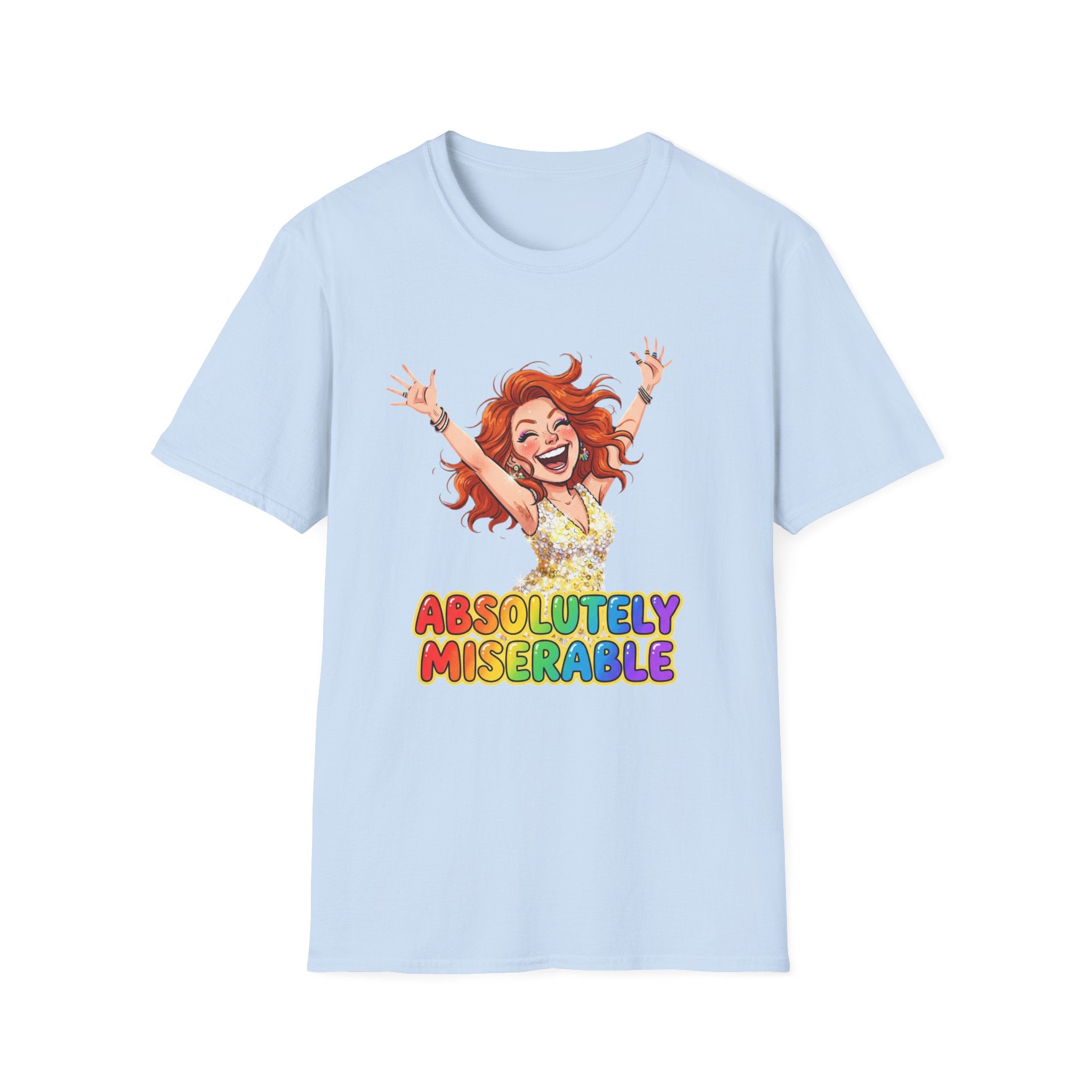 Absolutely Miserable Women's T-Shirt — Funny Redhead Cheer Cartoon Tee