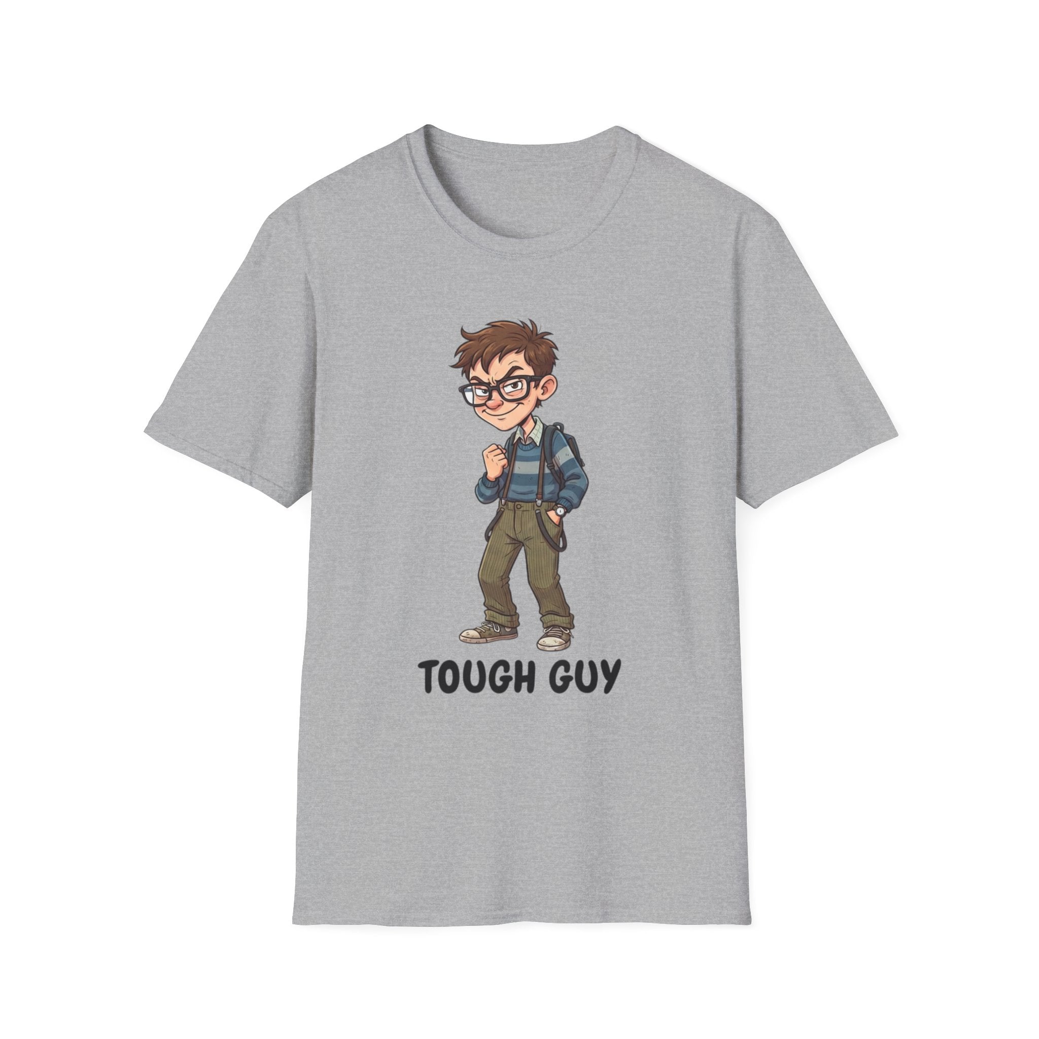 Tough Guy Graphic Tee — Nerdy Tough Guy Illustration T-Shirt