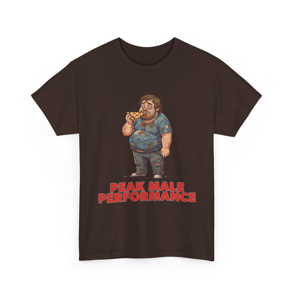 Peak Male Performance T-Shirt — Funny Pizza Guy Graphic Tee