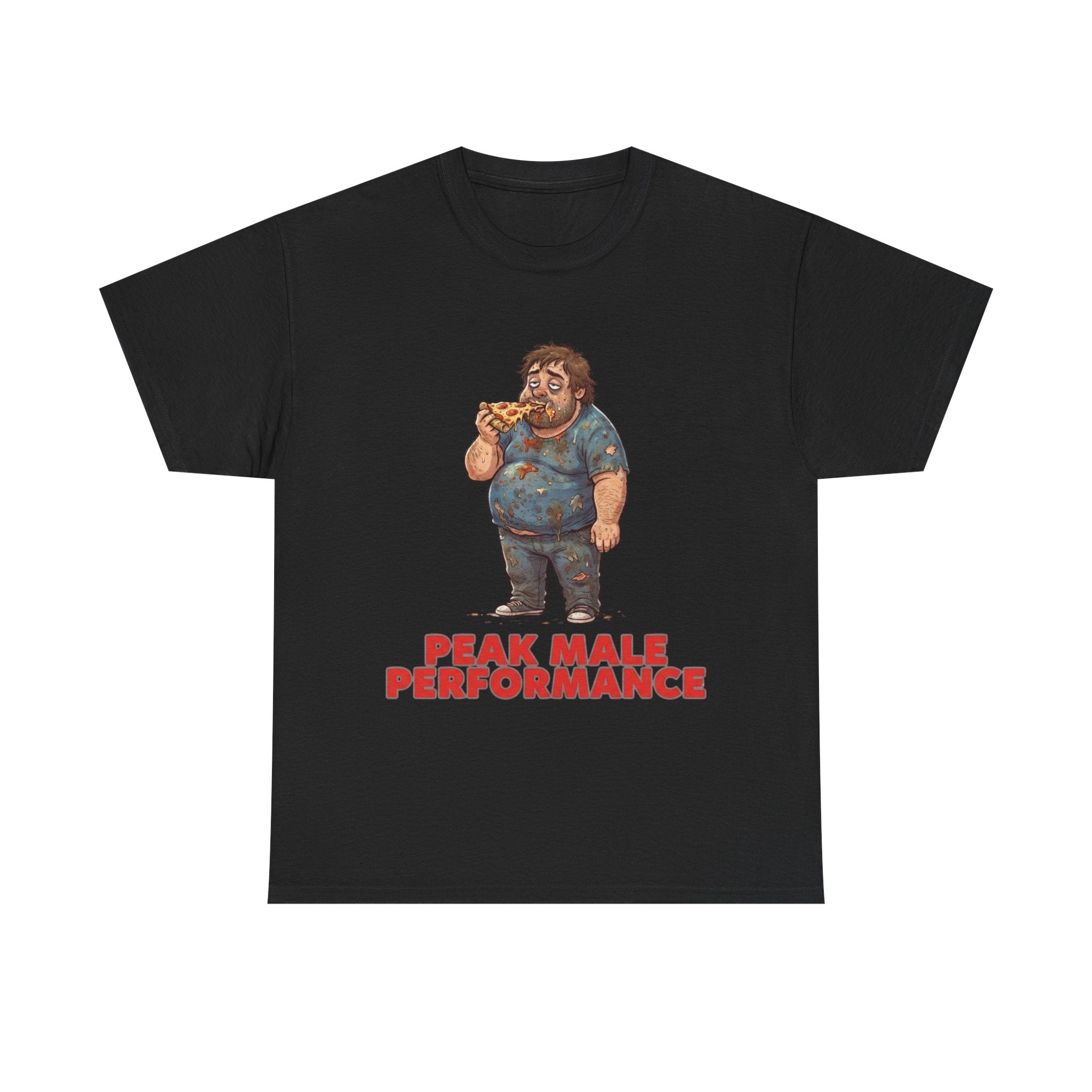 Peak Male Performance T-Shirt — Funny Pizza Guy Graphic Tee