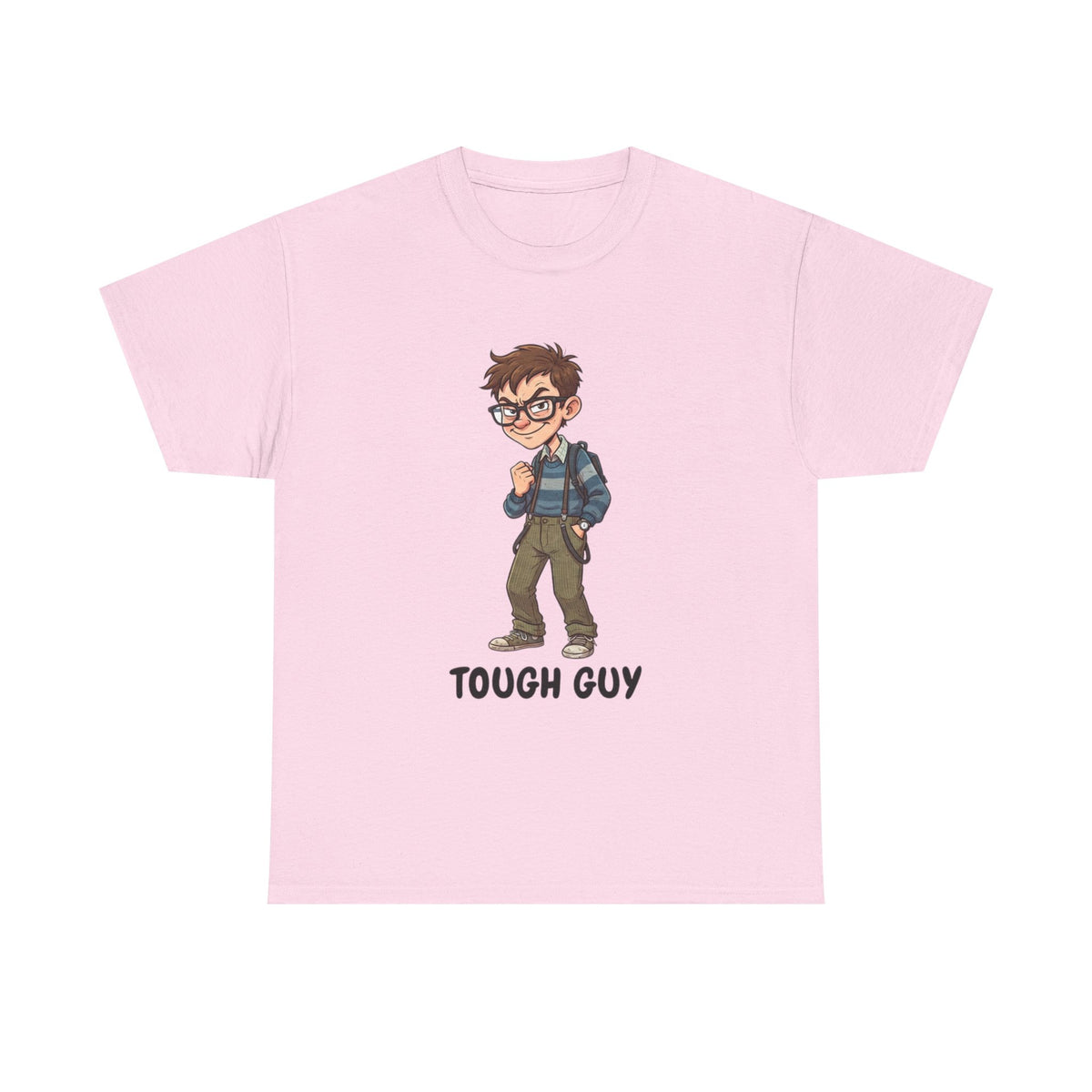 Tough Guy Graphic Tee — Nerdy Tough Guy Illustration T-Shirt