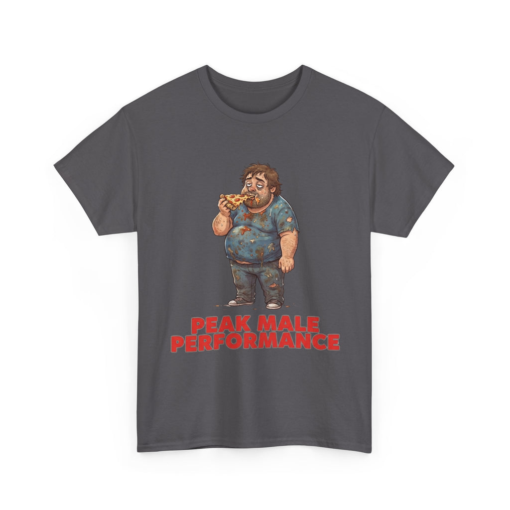 Peak Male Performance T-Shirt — Funny Pizza Guy Graphic Tee
