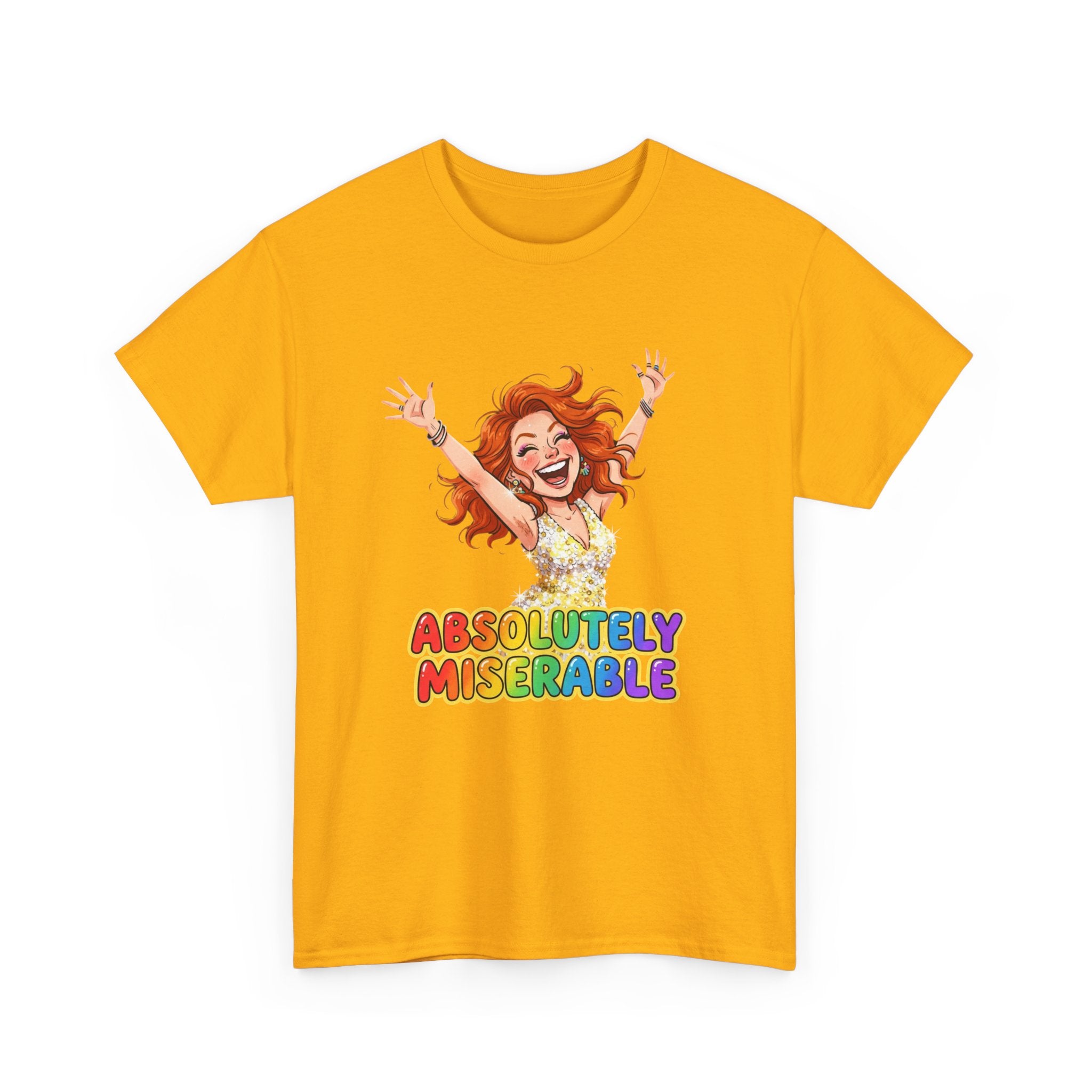 Absolutely Miserable Women's T-Shirt — Funny Redhead Cheer Cartoon Tee
