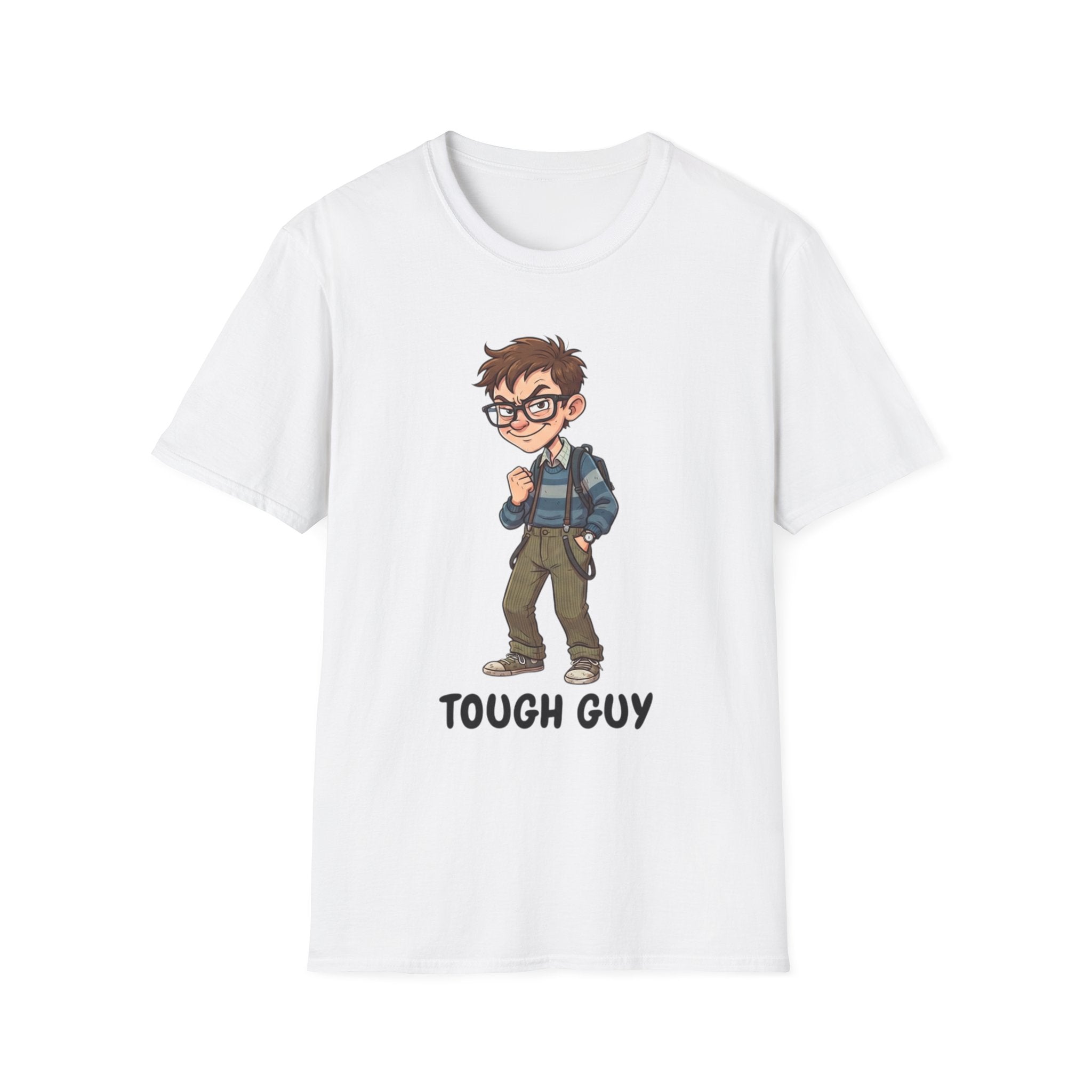 Tough Guy Graphic Tee — Nerdy Tough Guy Illustration T-Shirt