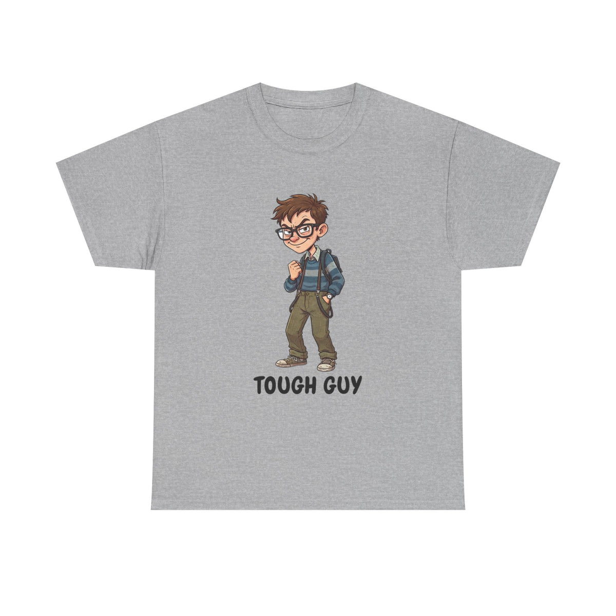 Tough Guy Graphic Tee — Nerdy Tough Guy Illustration T-Shirt