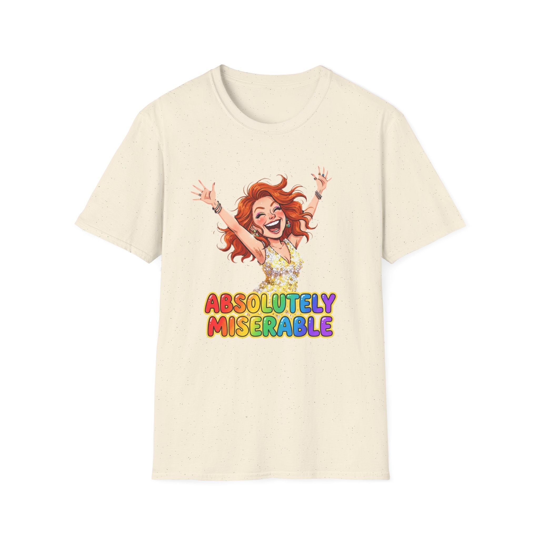 Absolutely Miserable Women's T-Shirt — Funny Redhead Cheer Cartoon Tee
