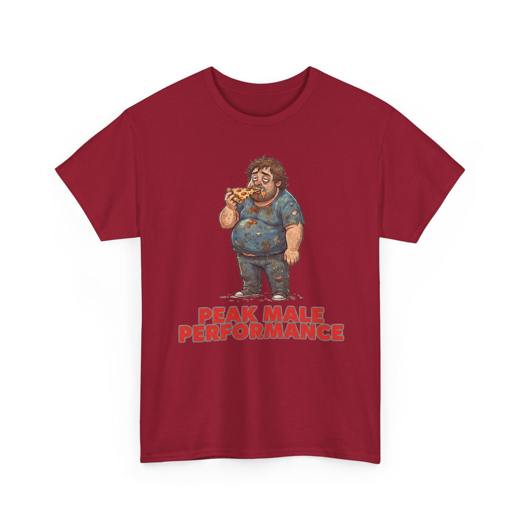 Peak Male Performance T-Shirt — Funny Pizza Guy Graphic Tee