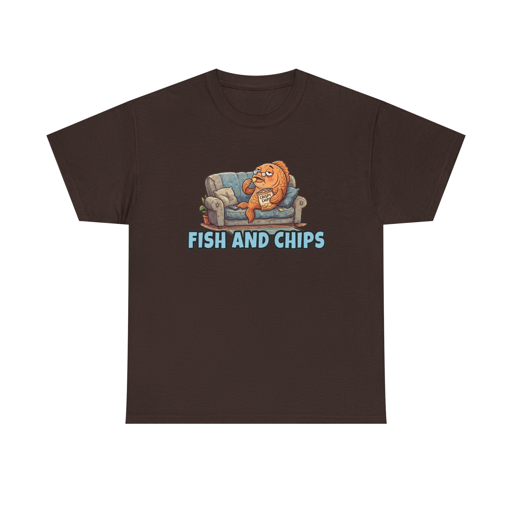 Fish and Chips Shirt — Funny Couch Potato Fish Graphic Tee