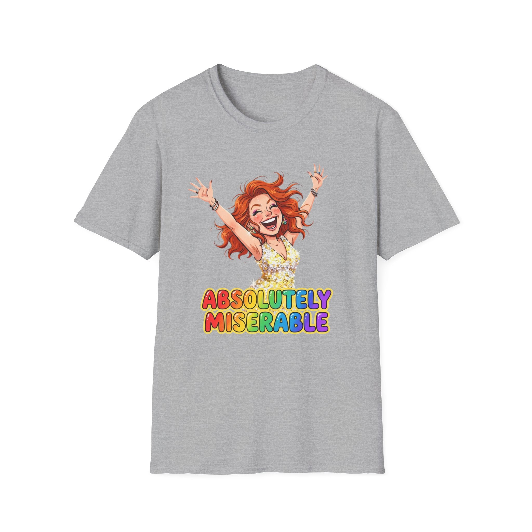 Absolutely Miserable Women's T-Shirt — Funny Redhead Cheer Cartoon Tee
