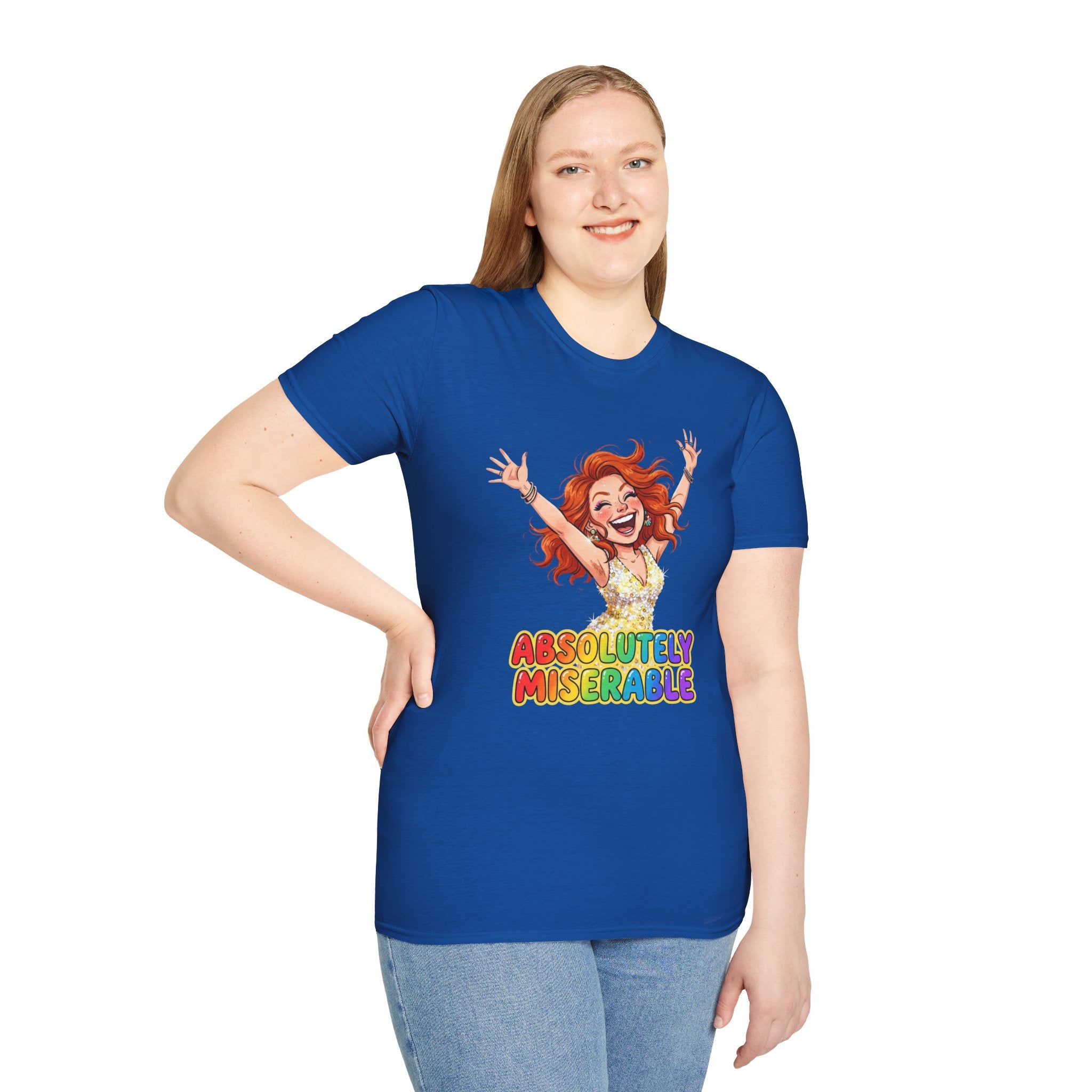 Absolutely Miserable Women's T-Shirt — Funny Redhead Cheer Cartoon Tee