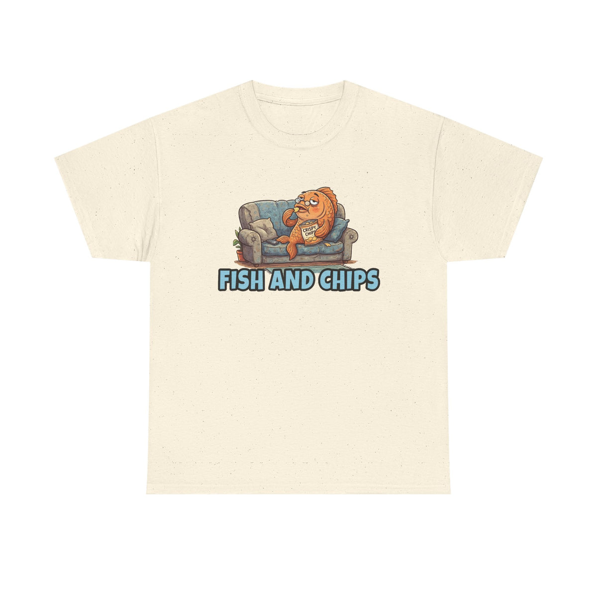 Fish and Chips Shirt — Funny Couch Potato Fish Graphic Tee