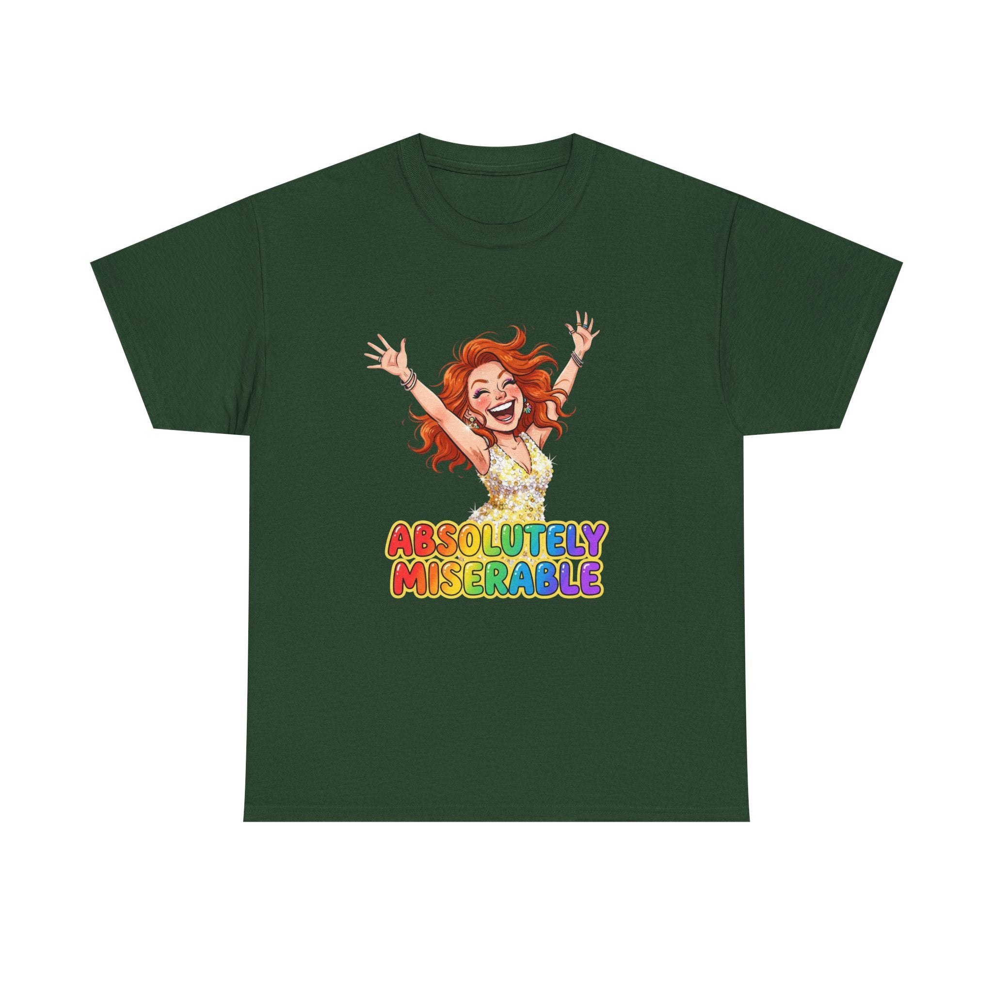 Absolutely Miserable Women's T-Shirt — Funny Redhead Cheer Cartoon Tee