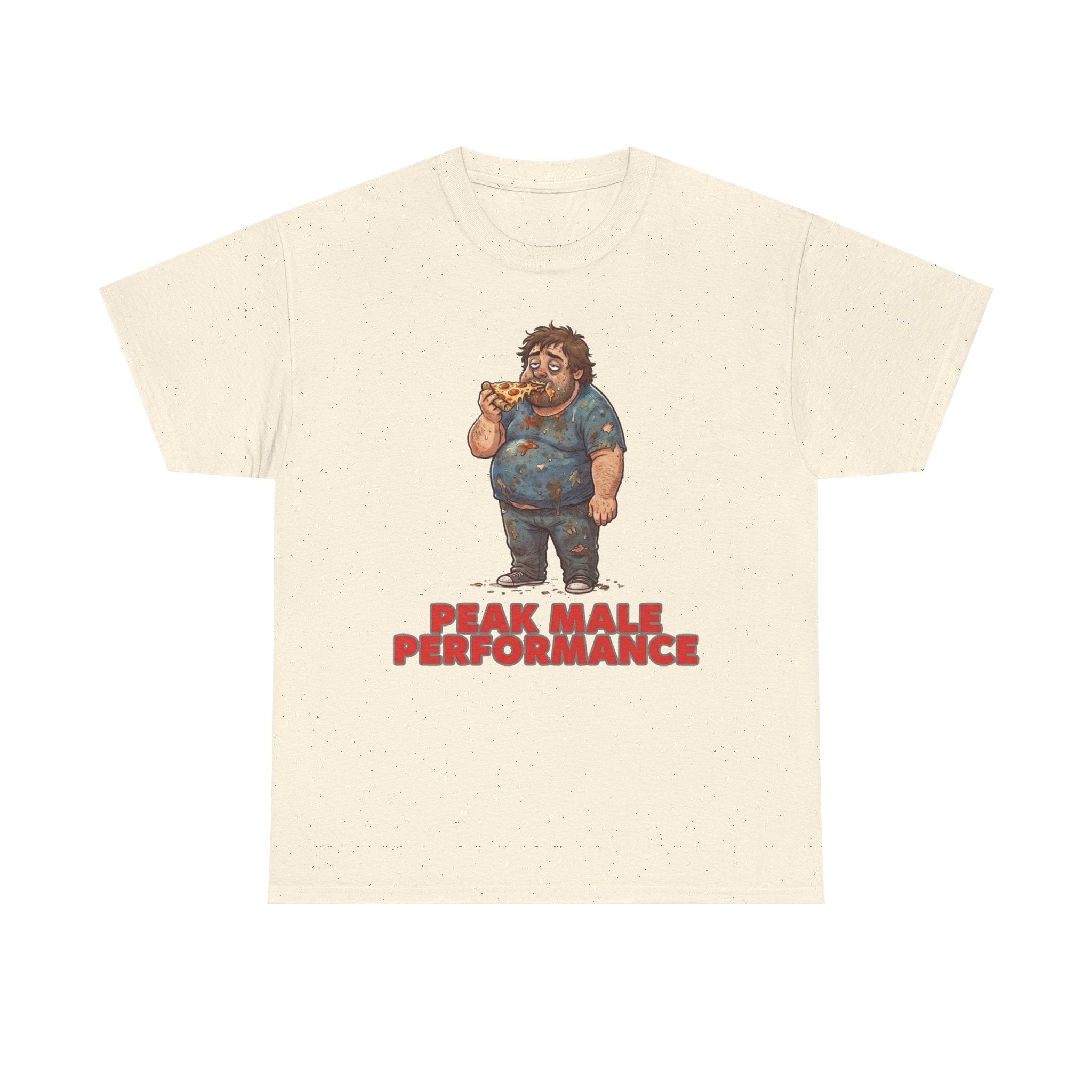 Peak Male Performance T-Shirt — Funny Pizza Guy Graphic Tee