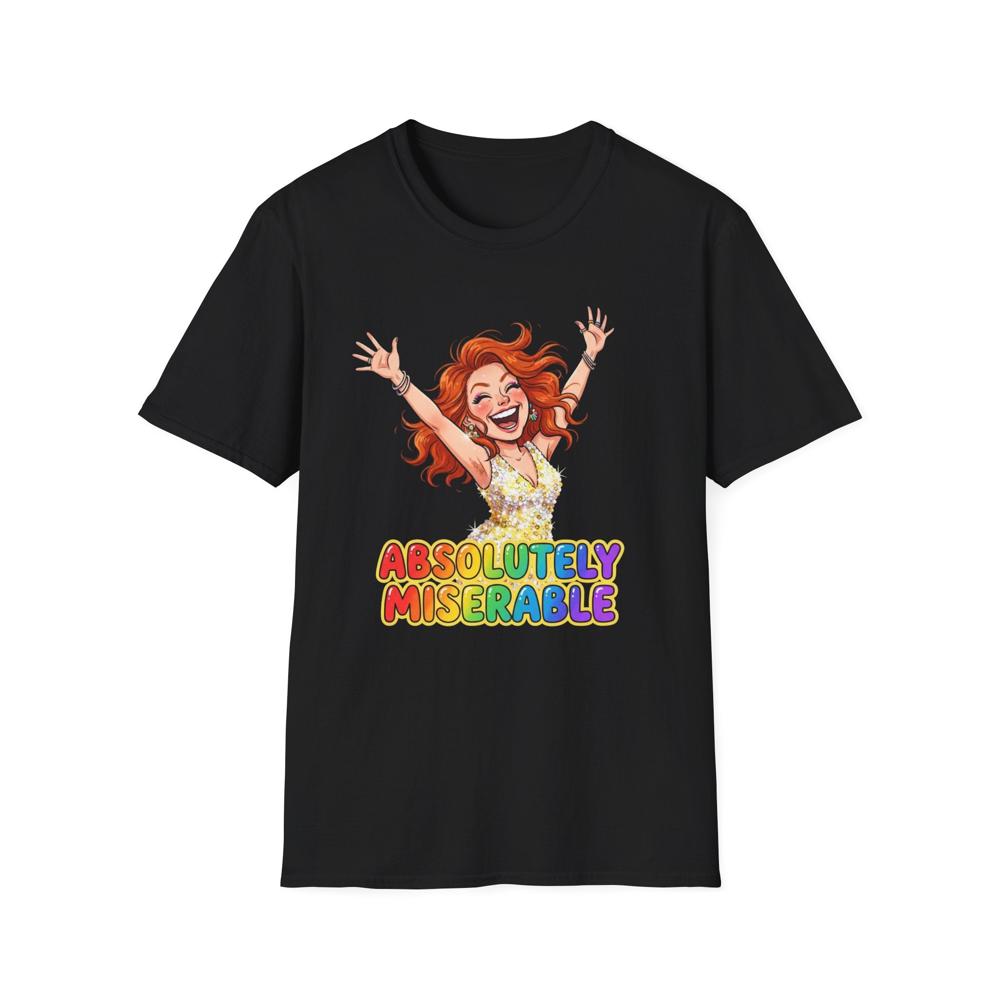 Absolutely Miserable Women's T-Shirt — Funny Redhead Cheer Cartoon Tee