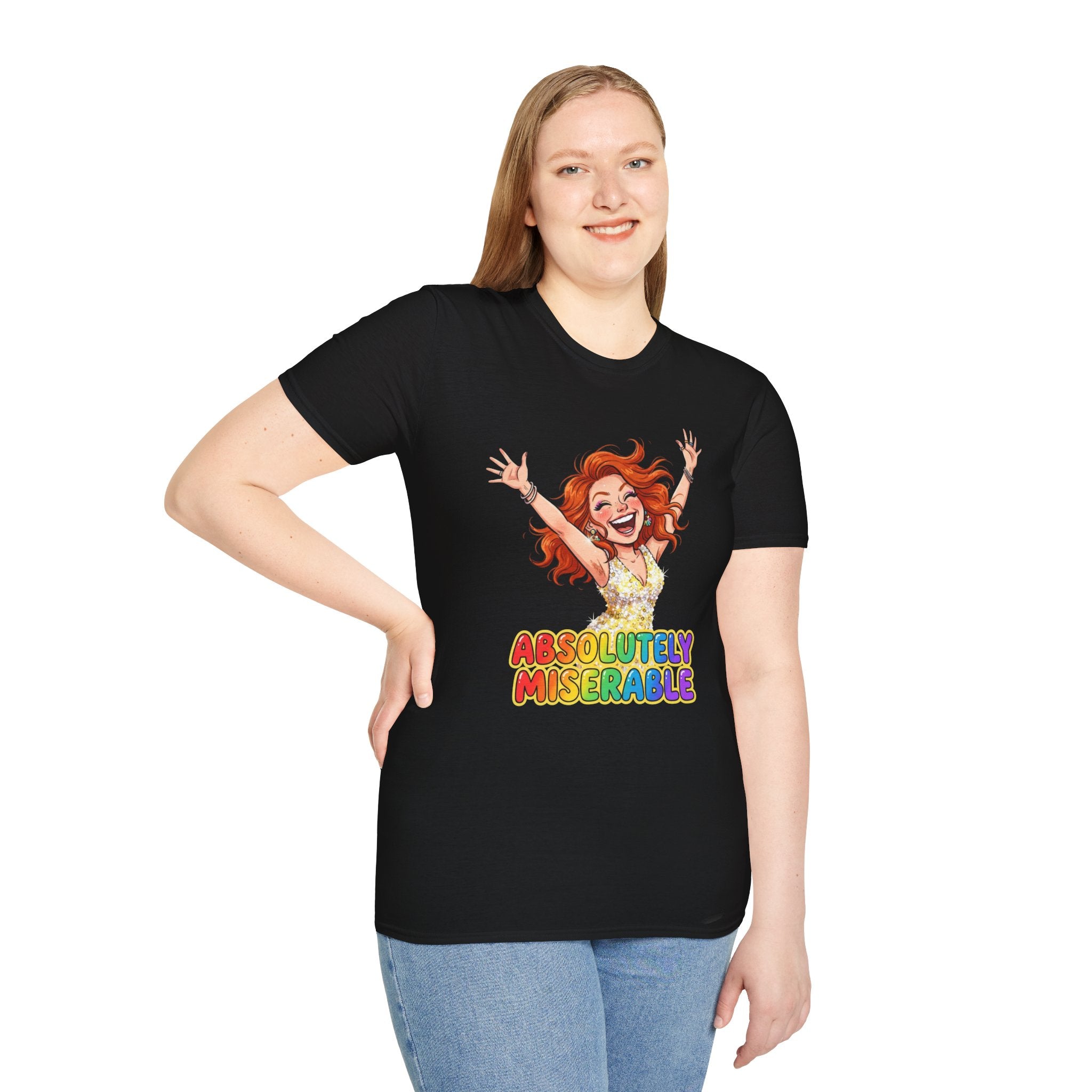 Absolutely Miserable Women's T-Shirt — Funny Redhead Cheer Cartoon Tee