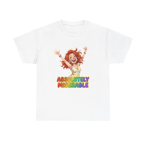 Absolutely Miserable Women's T-Shirt — Funny Redhead Cheer Cartoon Tee