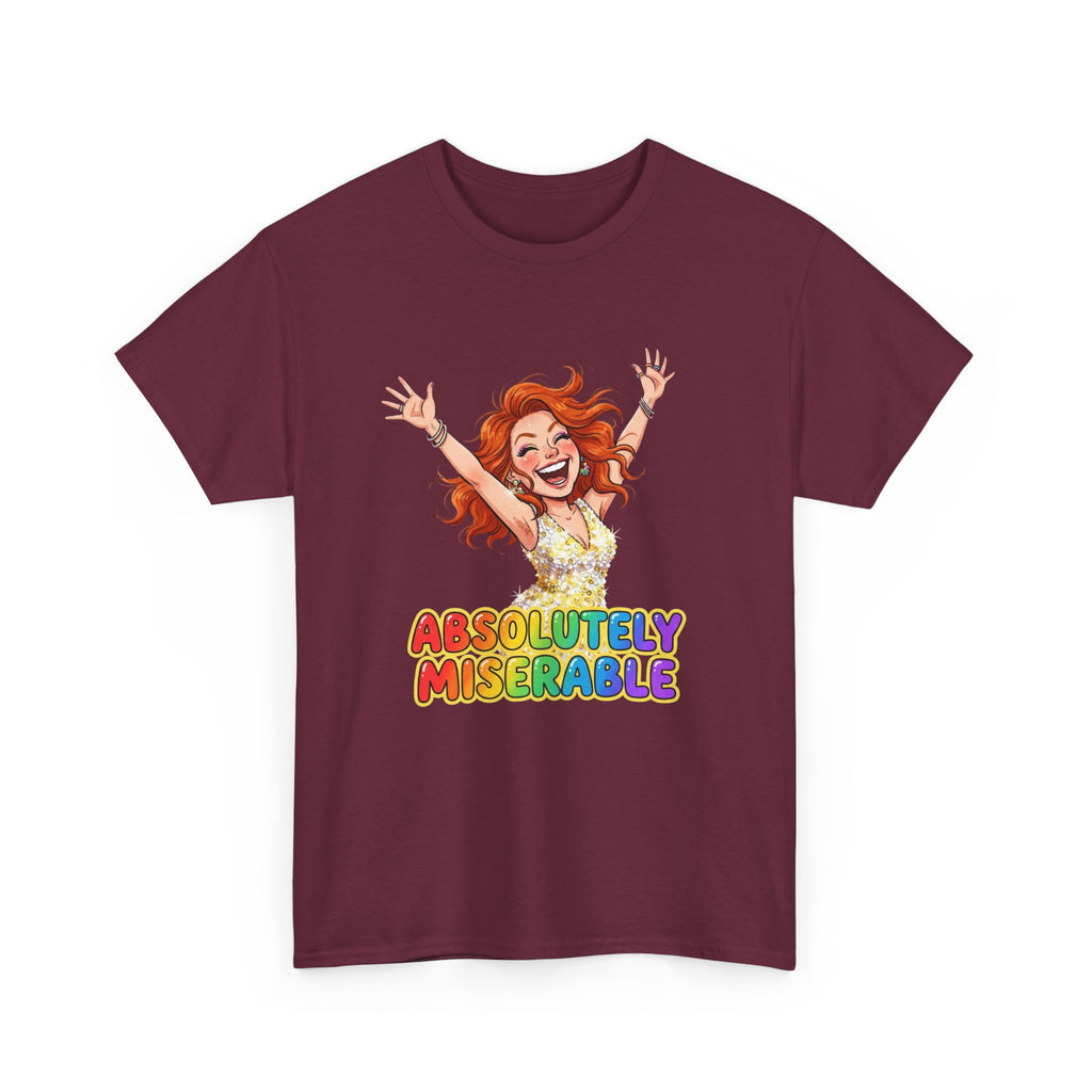 Absolutely Miserable Women's T-Shirt — Funny Redhead Cheer Cartoon Tee