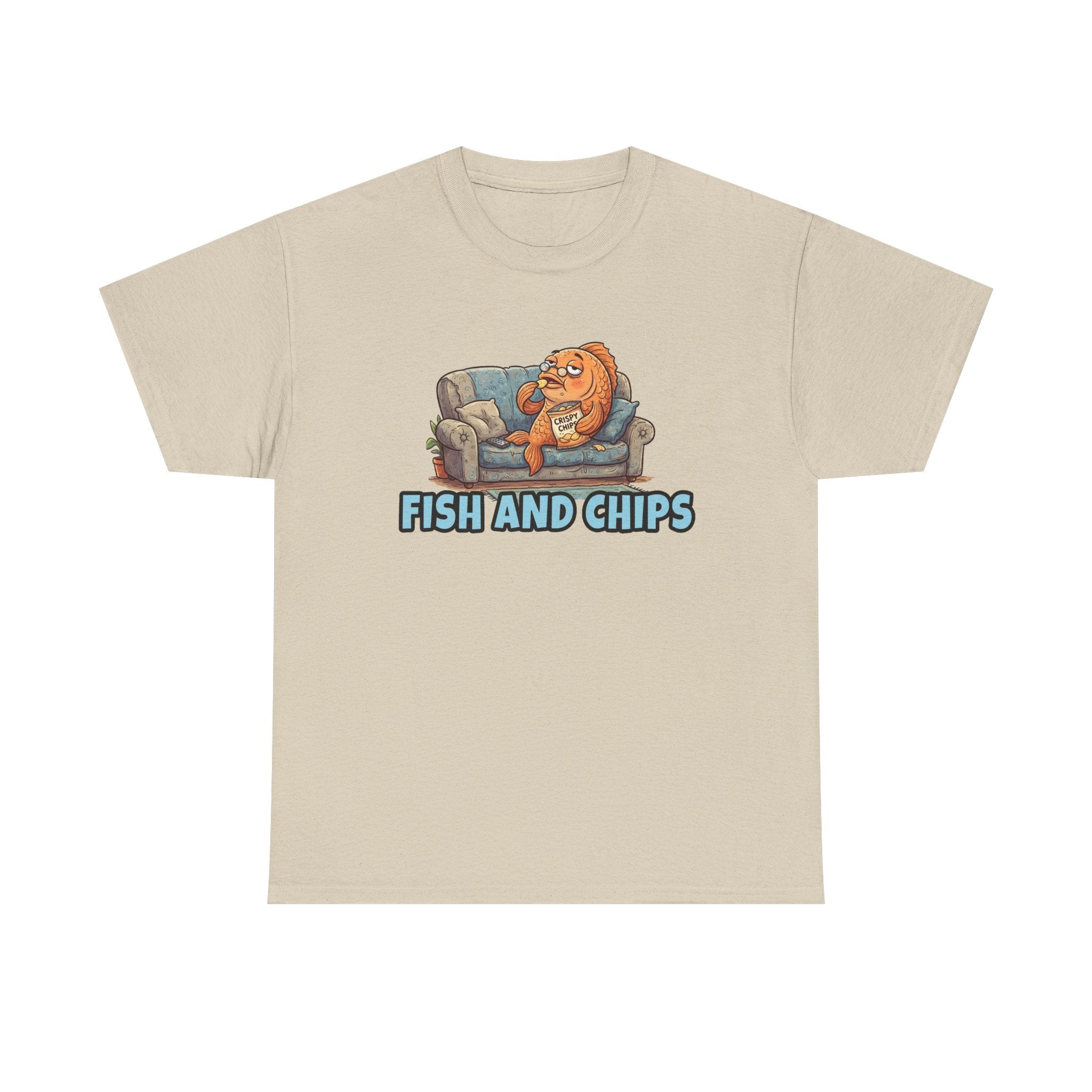 Fish and Chips Shirt — Funny Couch Potato Fish Graphic Tee