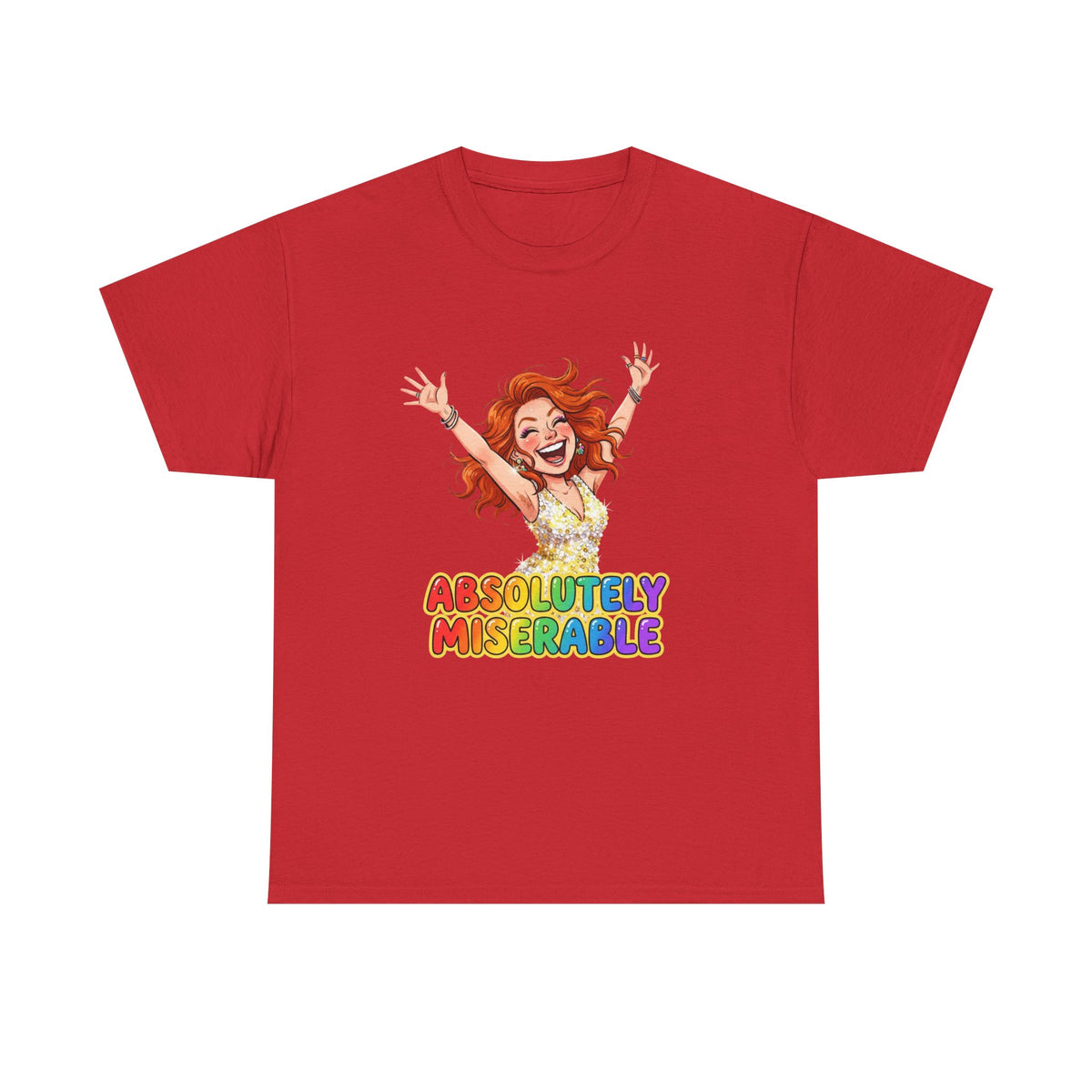Absolutely Miserable Women's T-Shirt — Funny Redhead Cheer Cartoon Tee