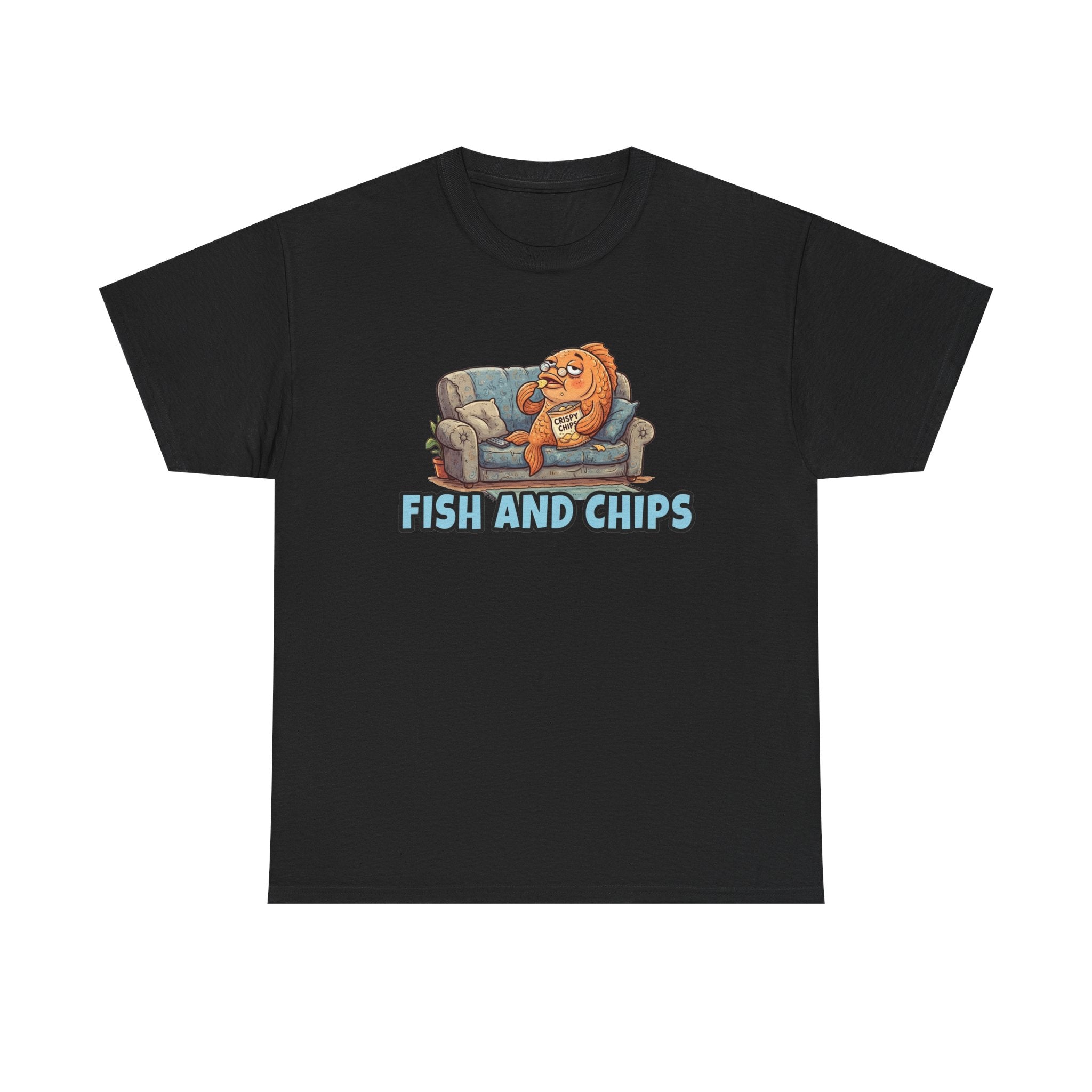 Fish and Chips Shirt — Funny Couch Potato Fish Graphic Tee
