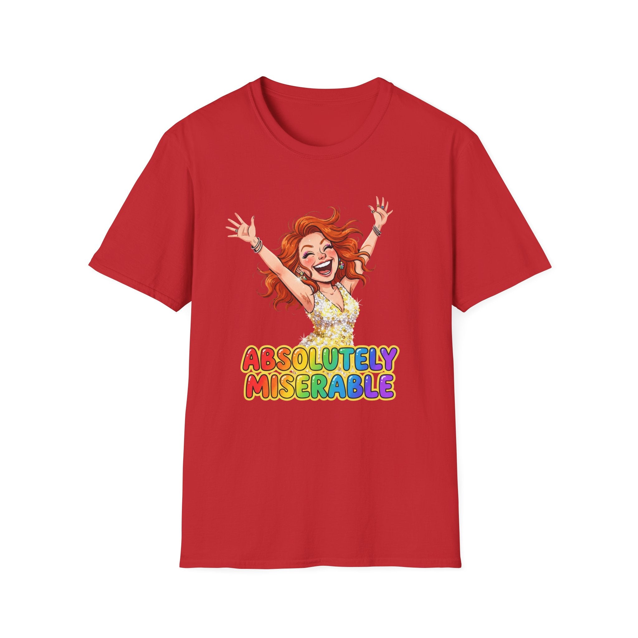 Absolutely Miserable Women's T-Shirt — Funny Redhead Cheer Cartoon Tee