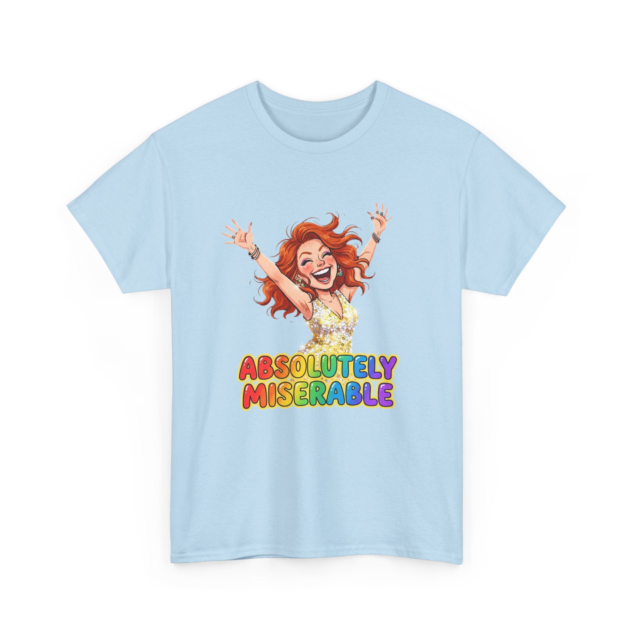 Absolutely Miserable Women's T-Shirt — Funny Redhead Cheer Cartoon Tee