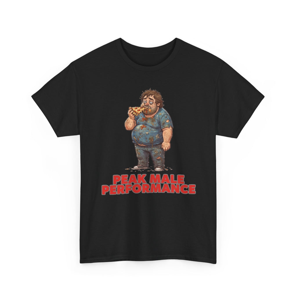 Peak Male Performance T-Shirt — Funny Pizza Guy Graphic Tee