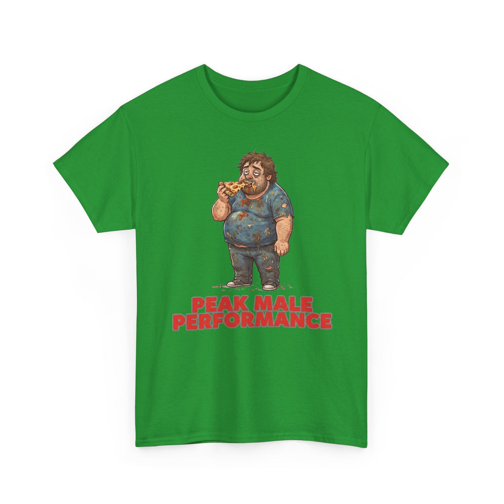 Peak Male Performance T-Shirt — Funny Pizza Guy Graphic Tee