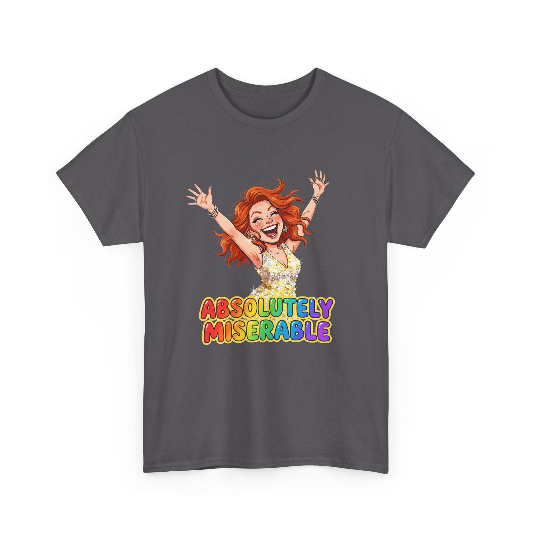 Absolutely Miserable Women's T-Shirt — Funny Redhead Cheer Cartoon Tee