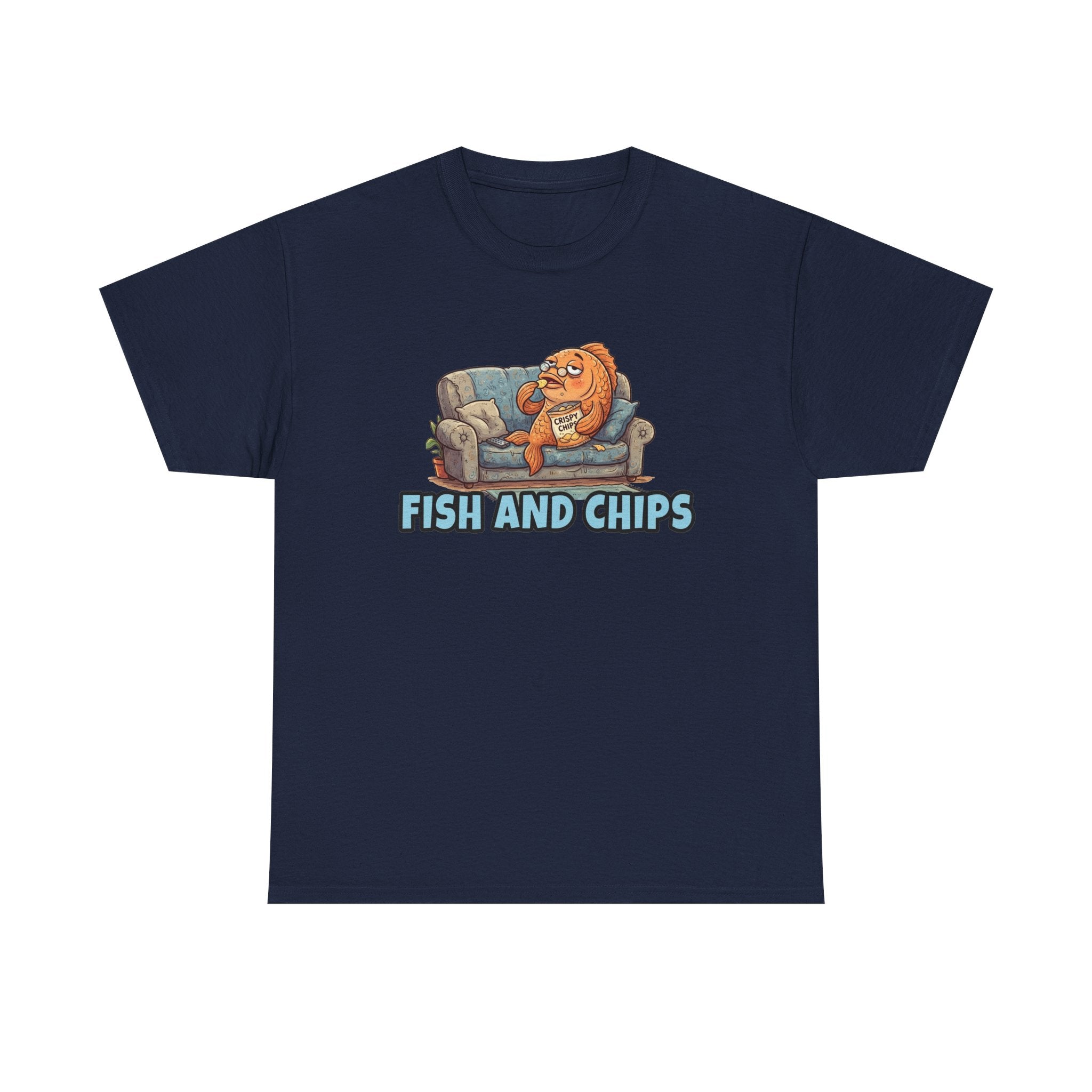 Fish and Chips Shirt — Funny Couch Potato Fish Graphic Tee