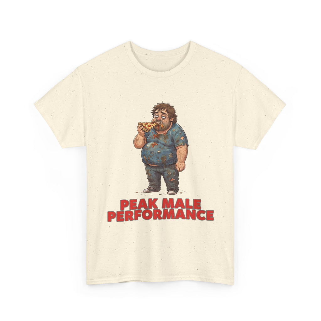 Peak Male Performance T-Shirt — Funny Pizza Guy Graphic Tee