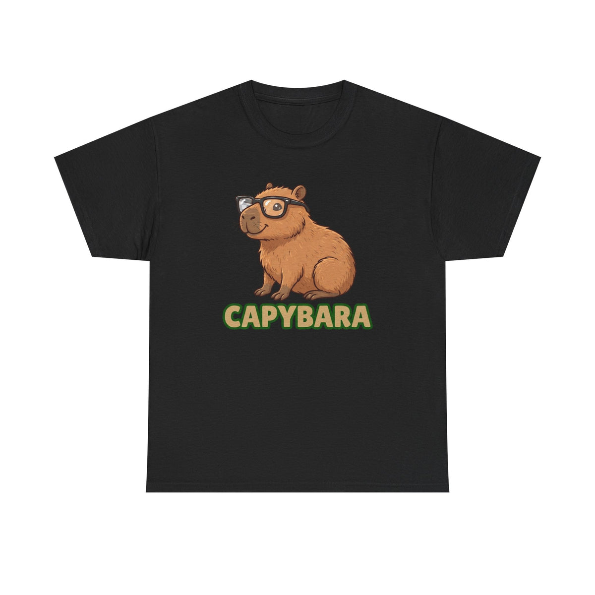 Capybara Graphic Tee - Cute Capybara with Glasses Shirt