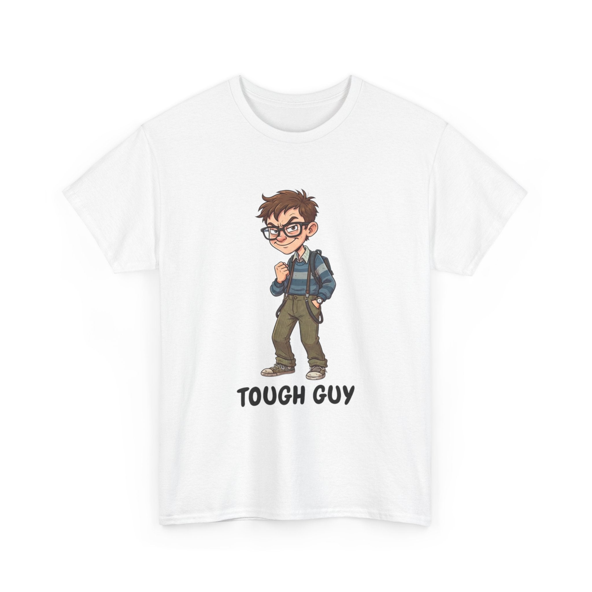 Tough Guy Graphic Tee — Nerdy Tough Guy Illustration T-Shirt