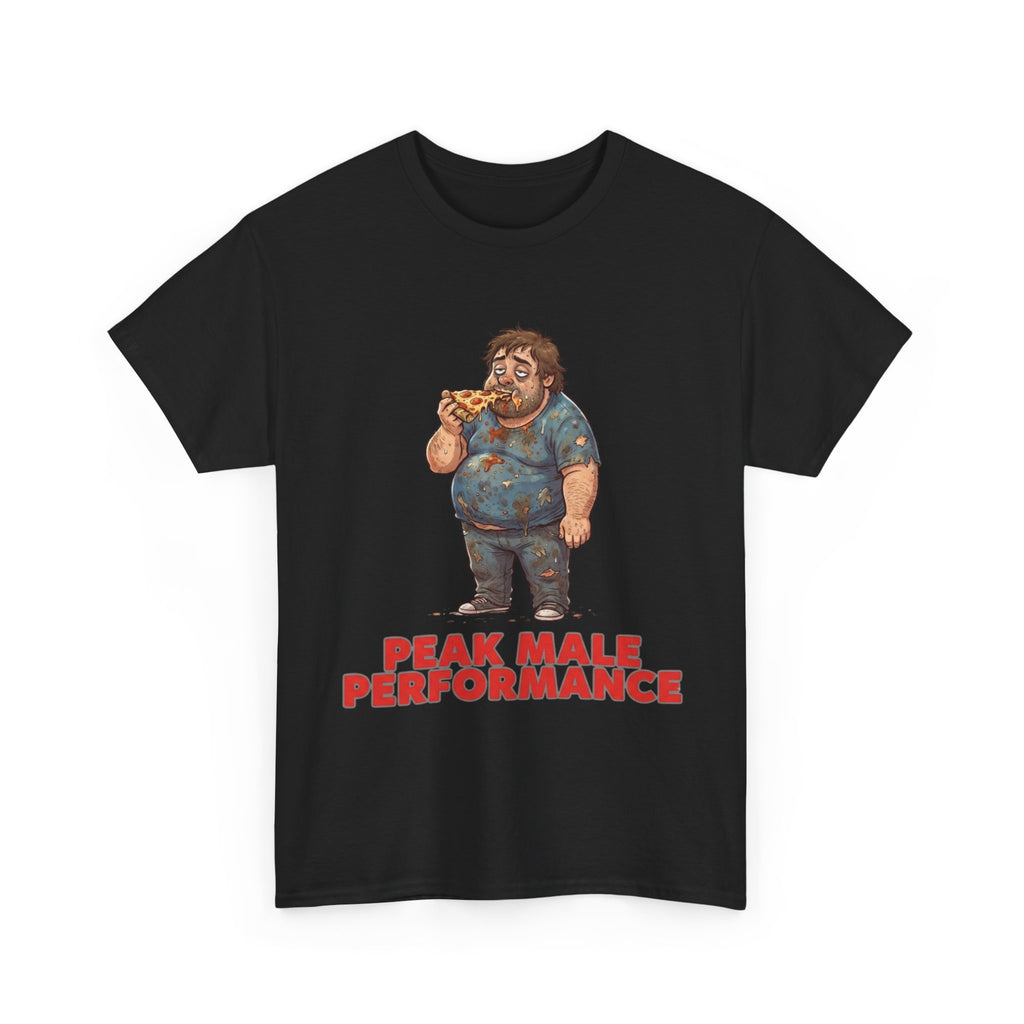 Peak Male Performance T-Shirt — Funny Pizza Guy Graphic Tee