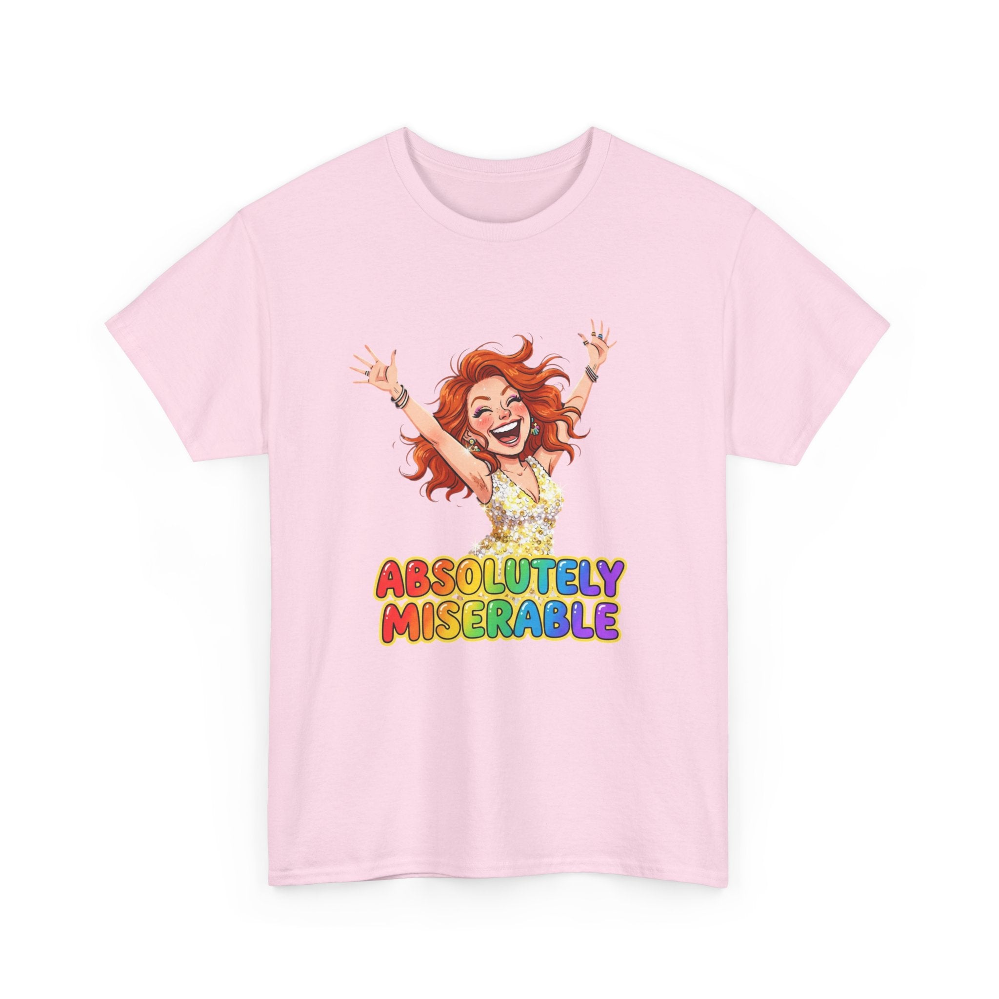 Absolutely Miserable Women's T-Shirt — Funny Redhead Cheer Cartoon Tee