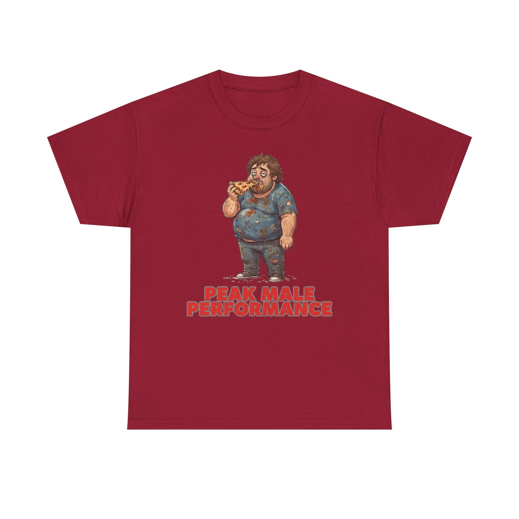 Peak Male Performance T-Shirt — Funny Pizza Guy Graphic Tee