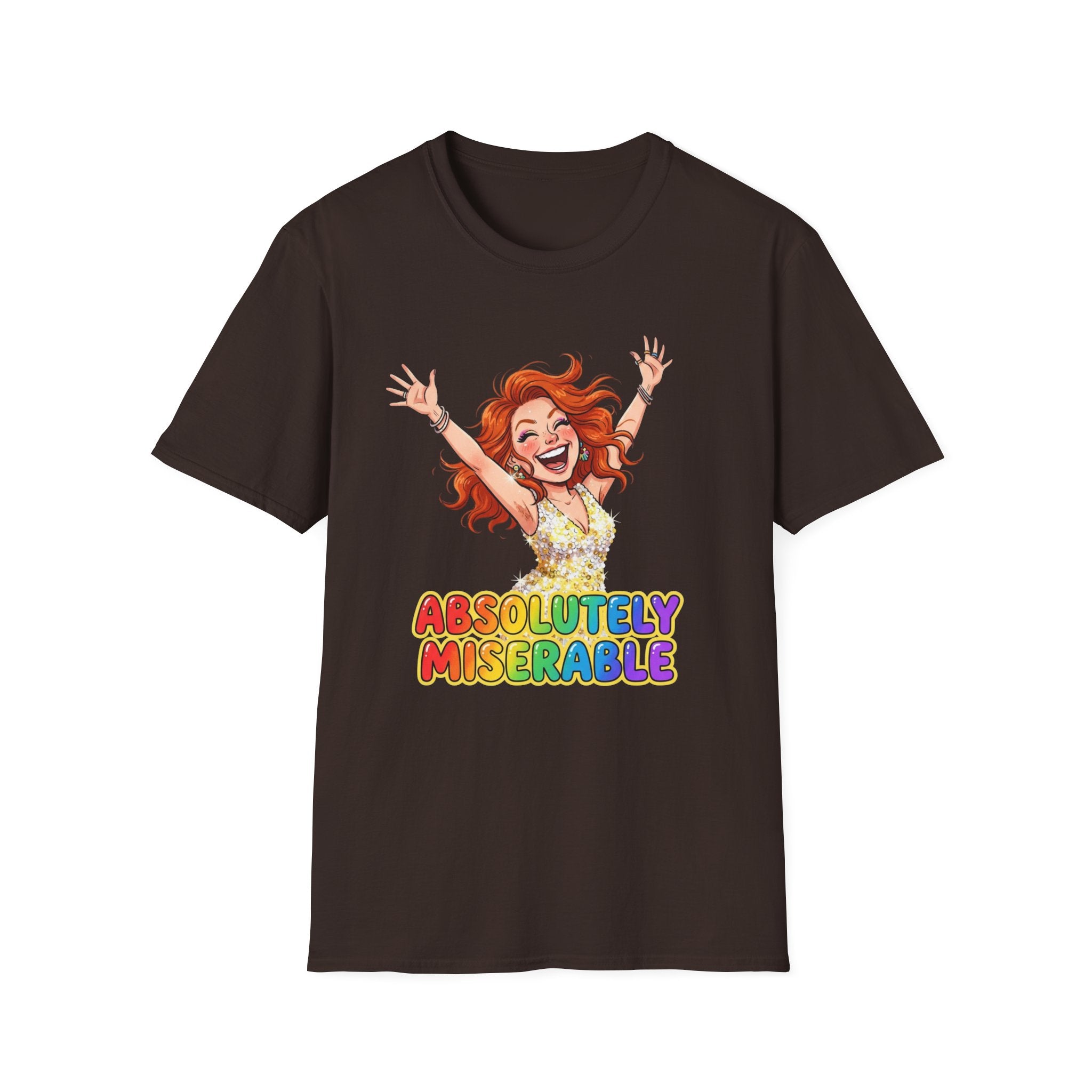 Absolutely Miserable Women's T-Shirt — Funny Redhead Cheer Cartoon Tee
