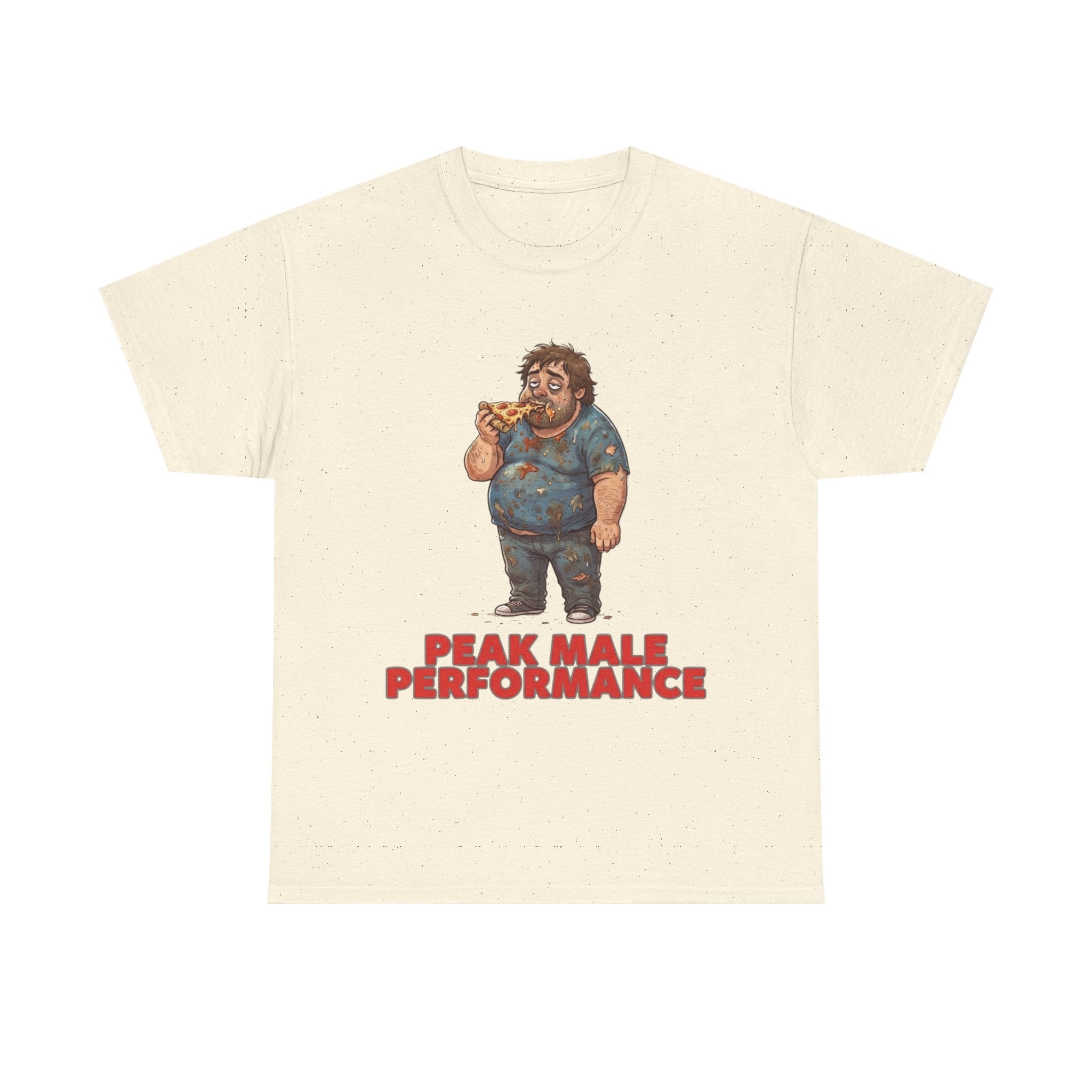 Peak Male Performance T-Shirt — Funny Pizza Guy Graphic Tee