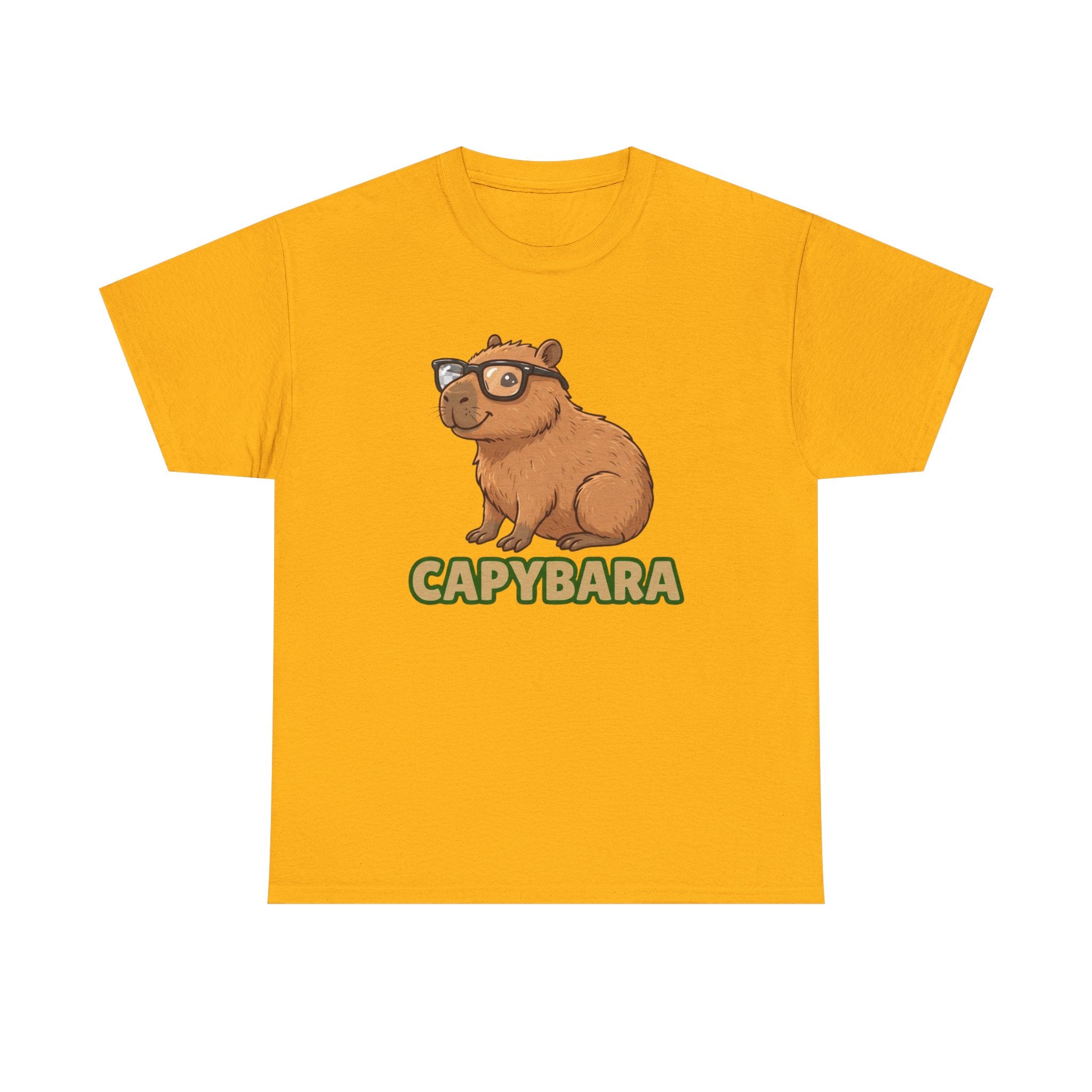 Capybara Graphic Tee - Cute Capybara with Glasses Shirt