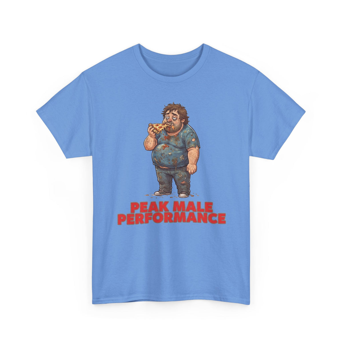 Peak Male Performance T-Shirt — Funny Pizza Guy Graphic Tee