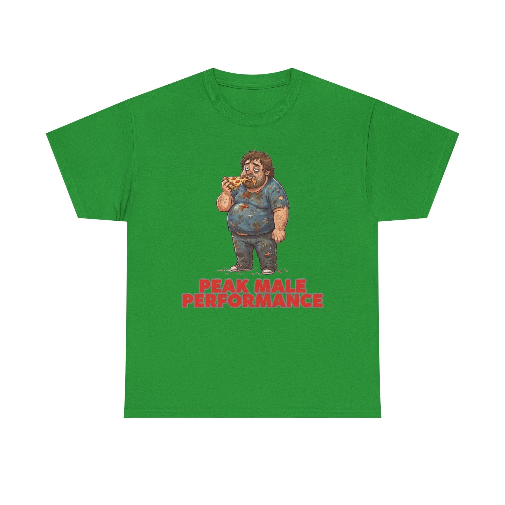 Peak Male Performance T-Shirt — Funny Pizza Guy Graphic Tee