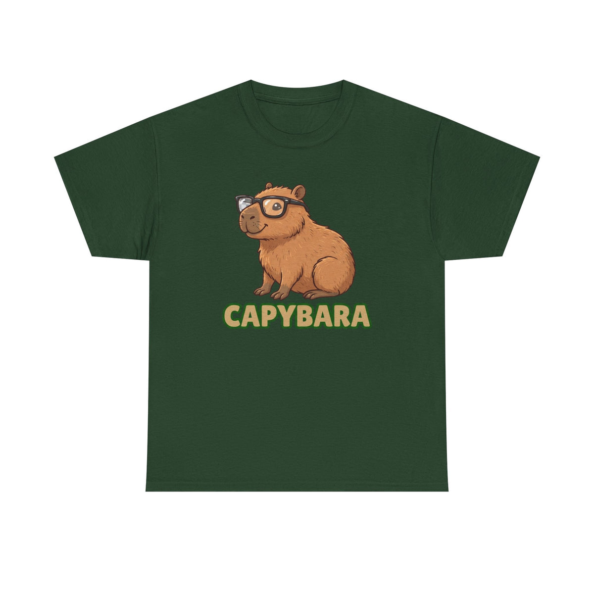 Capybara Graphic Tee - Cute Capybara with Glasses Shirt
