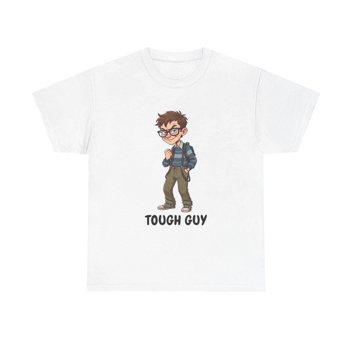 Tough Guy Graphic Tee — Nerdy Tough Guy Illustration T-Shirt
