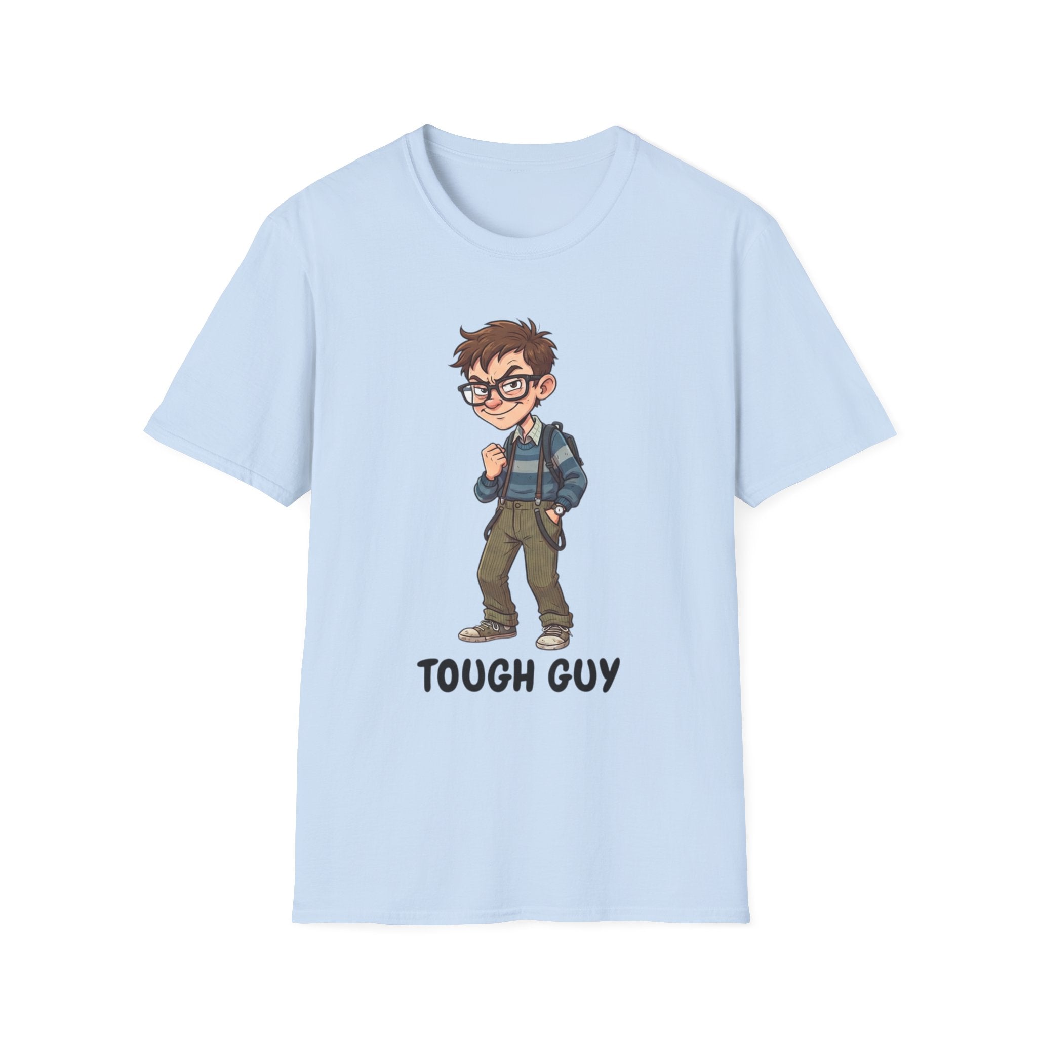Tough Guy Graphic Tee — Nerdy Tough Guy Illustration T-Shirt
